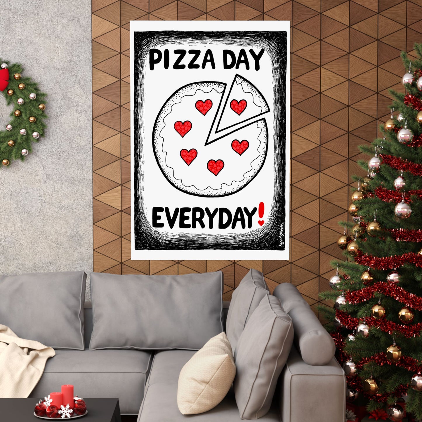 Pizza Art Matte Poster — Unique Vertical Print for Pizzerias & Pizza Lovers