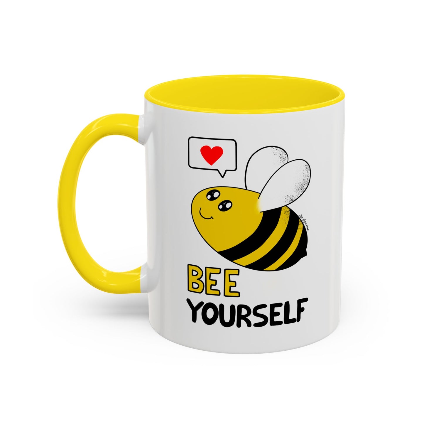 Bee Yourself Cute Kawaii Coffee Mug — 11/15oz Accent Mug, Adorable Bee Gift
