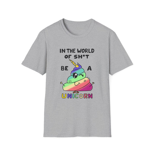 Funny Unicorn Poop Rainbow T-Shirt — Cute Novelty Graphic Tee