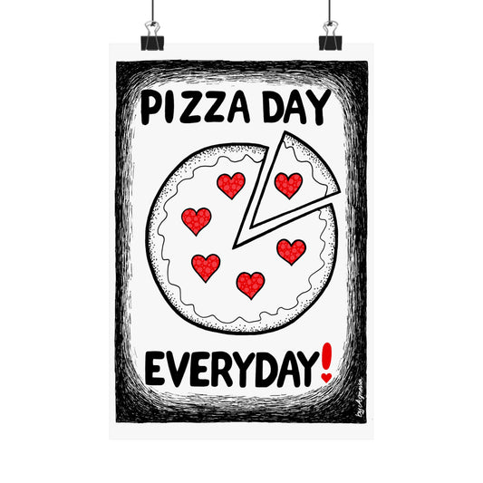 Pizza Art Matte Poster — Unique Vertical Print for Pizzerias & Pizza Lovers