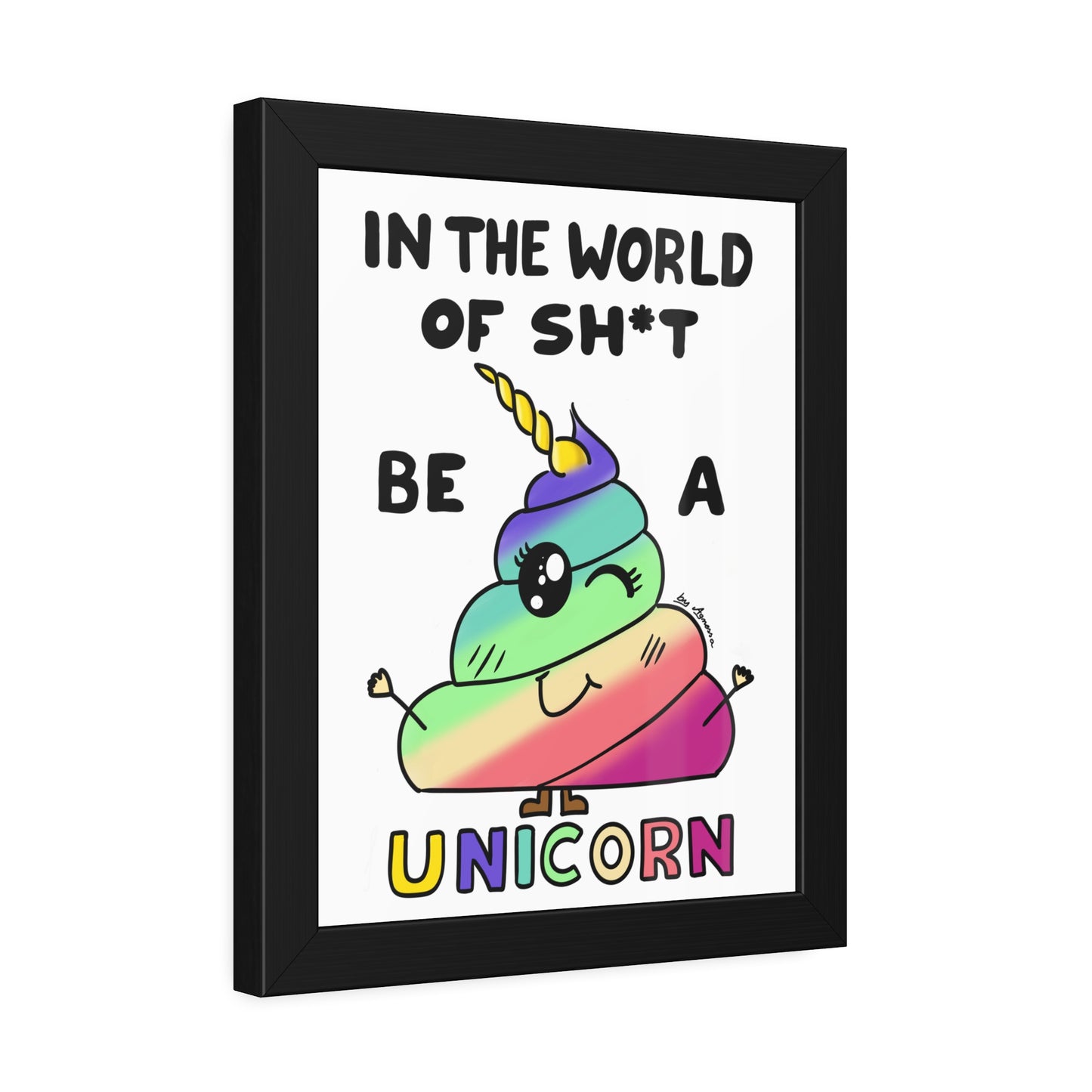 Funny Unicorn Poop Framed Poster