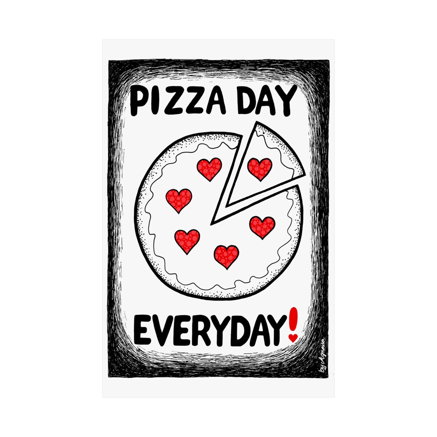 Pizza Art Matte Poster — Unique Vertical Print for Pizzerias & Pizza Lovers