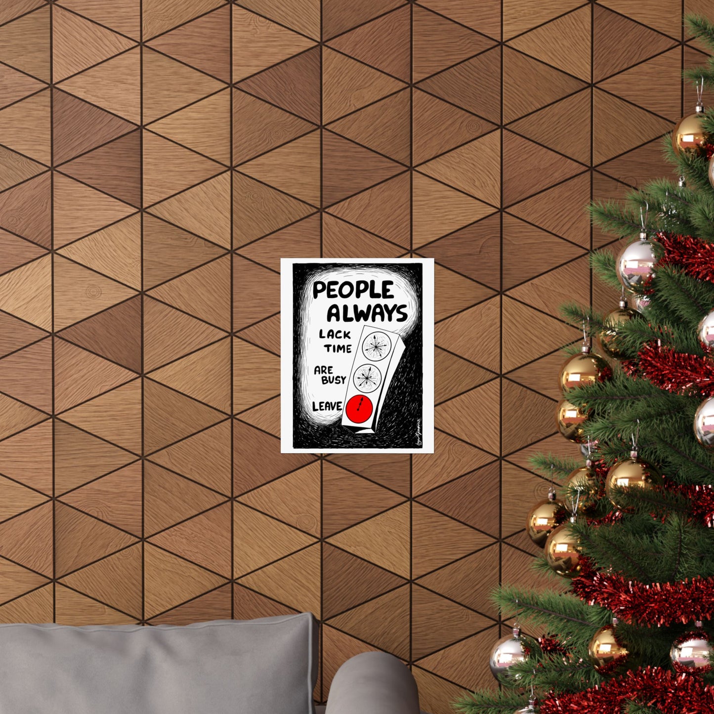 Matte Vertical Poster — "People Always" Original Art Poster (No AI)