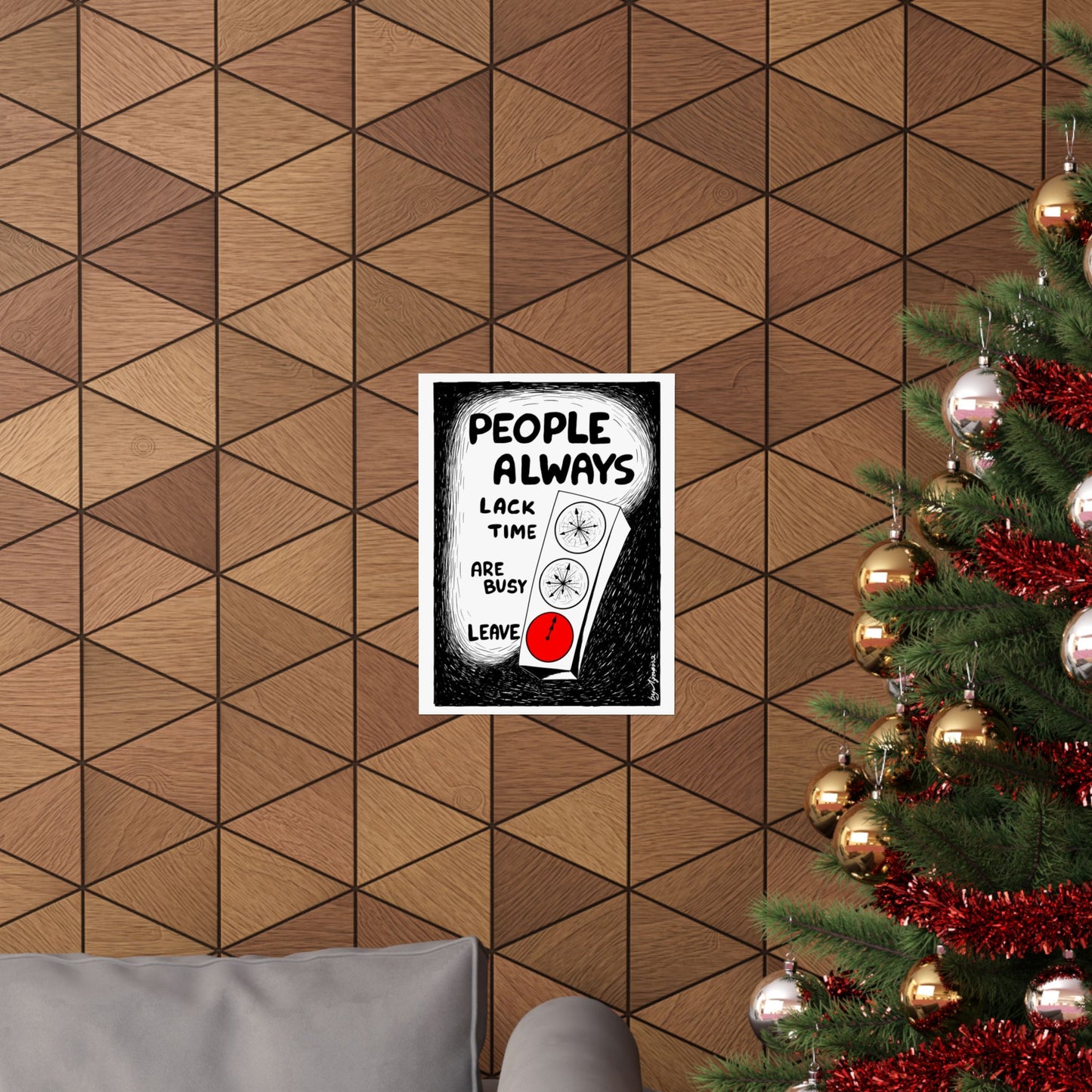 Matte Vertical Poster — "People Always" Original Art Poster (No AI)