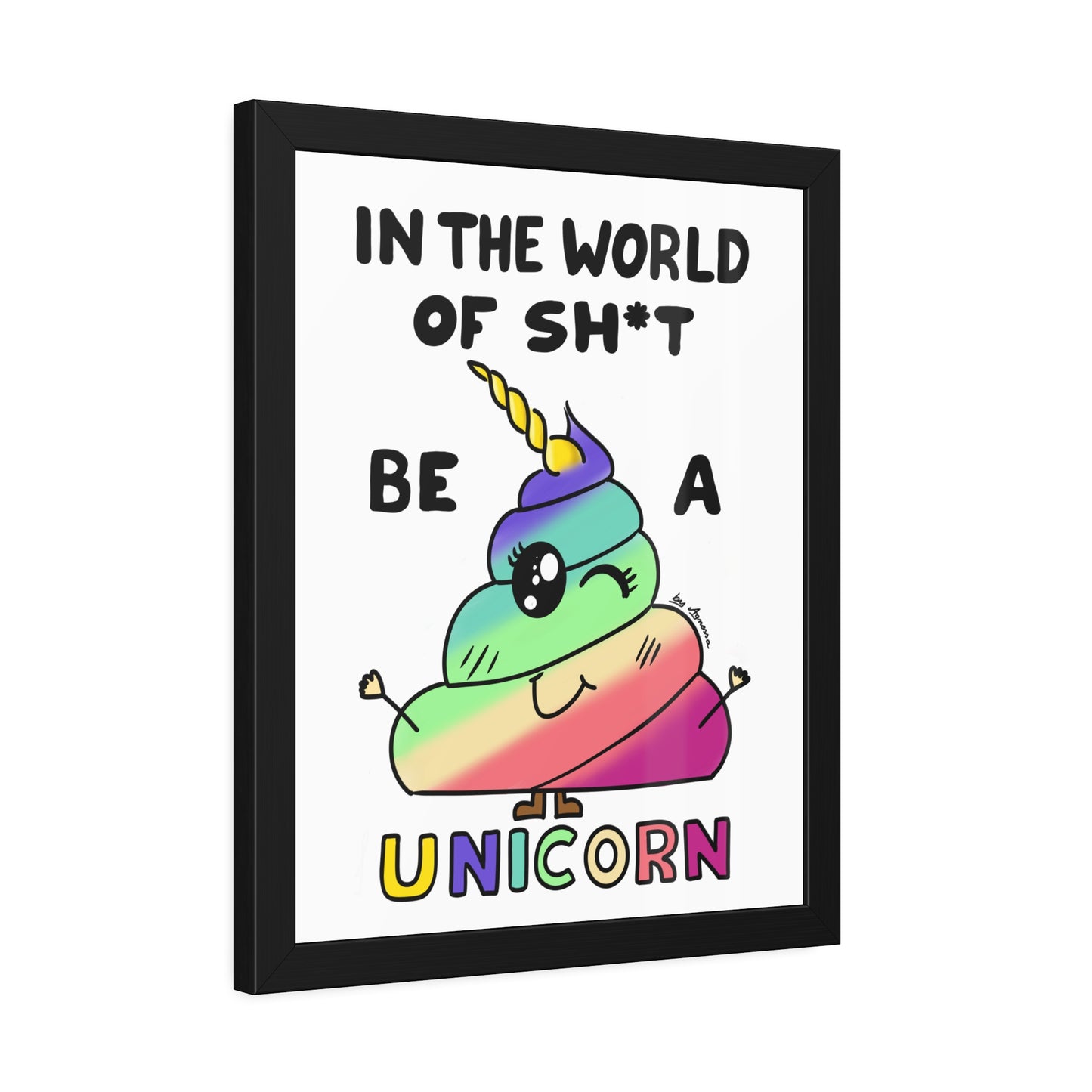 Funny Unicorn Poop Framed Poster
