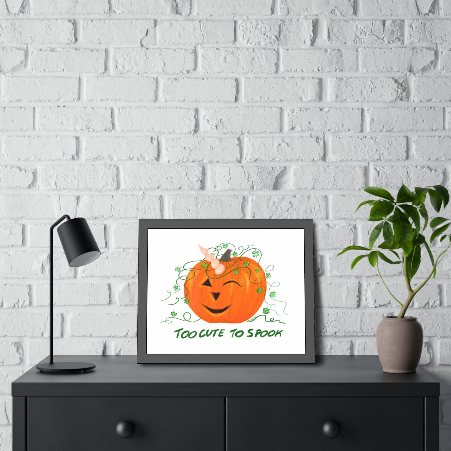 Halloween Pumpkin Framed Paper Posters