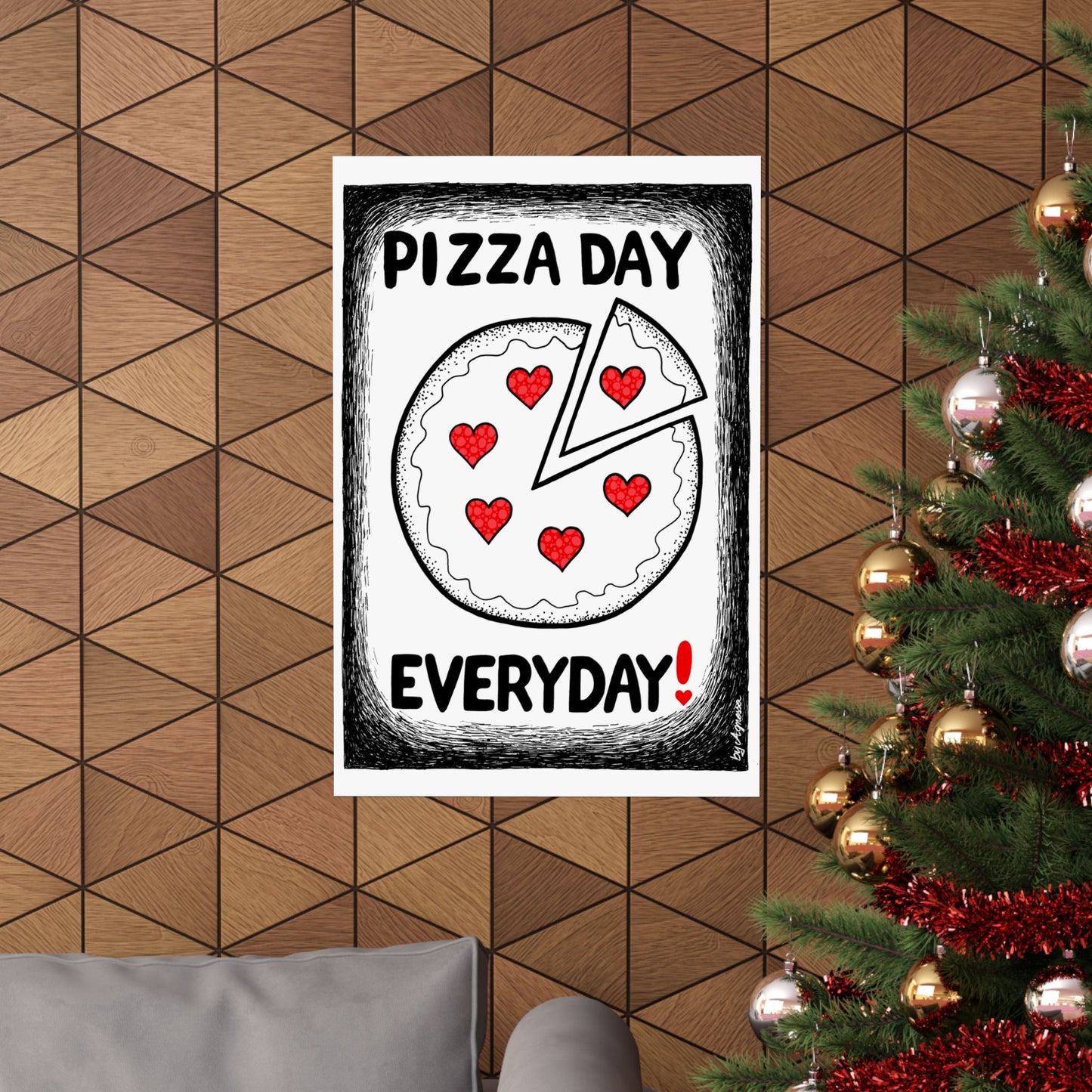 Pizza Art Matte Poster — Unique Vertical Print for Pizzerias & Pizza Lovers
