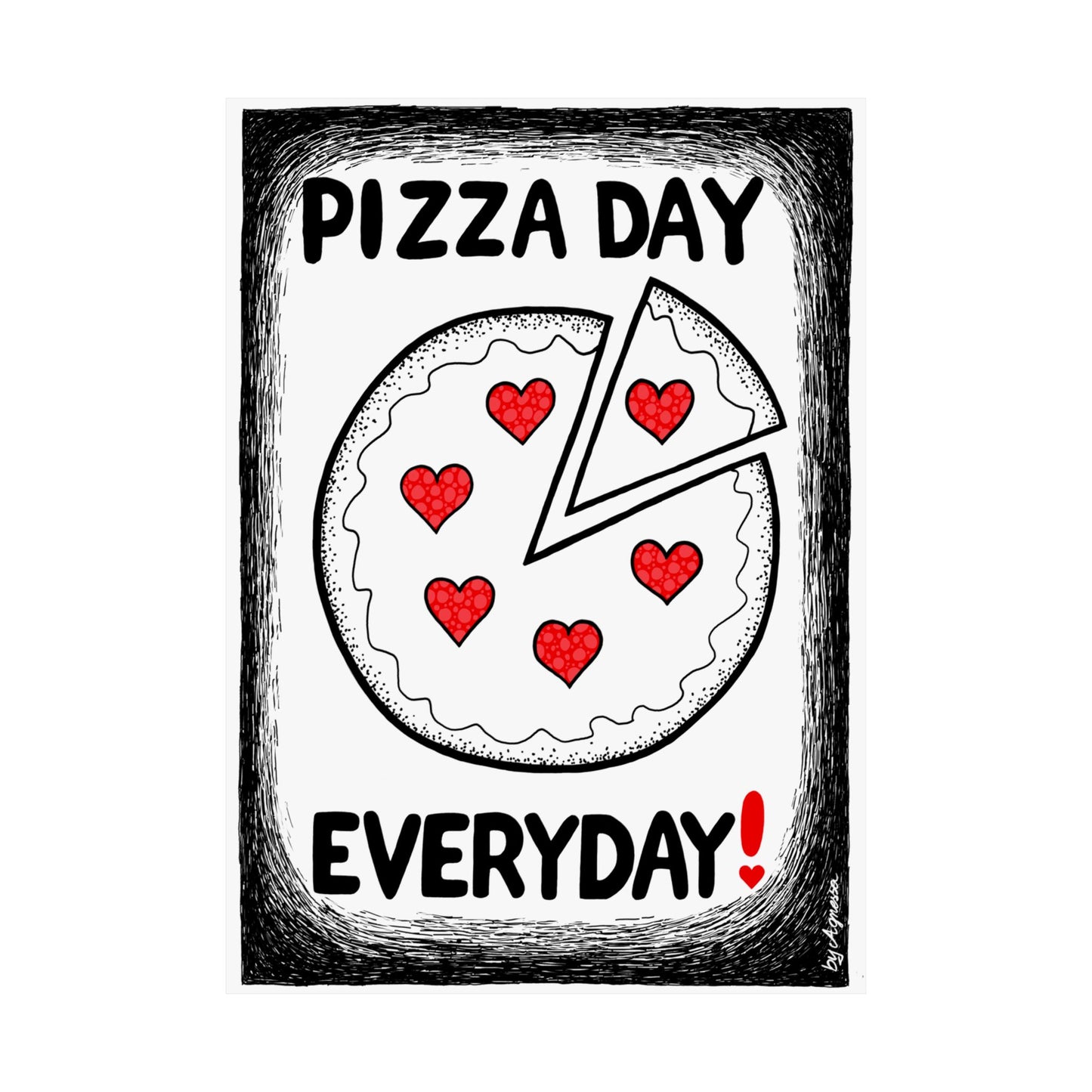 Pizza Art Matte Poster — Unique Vertical Print for Pizzerias & Pizza Lovers