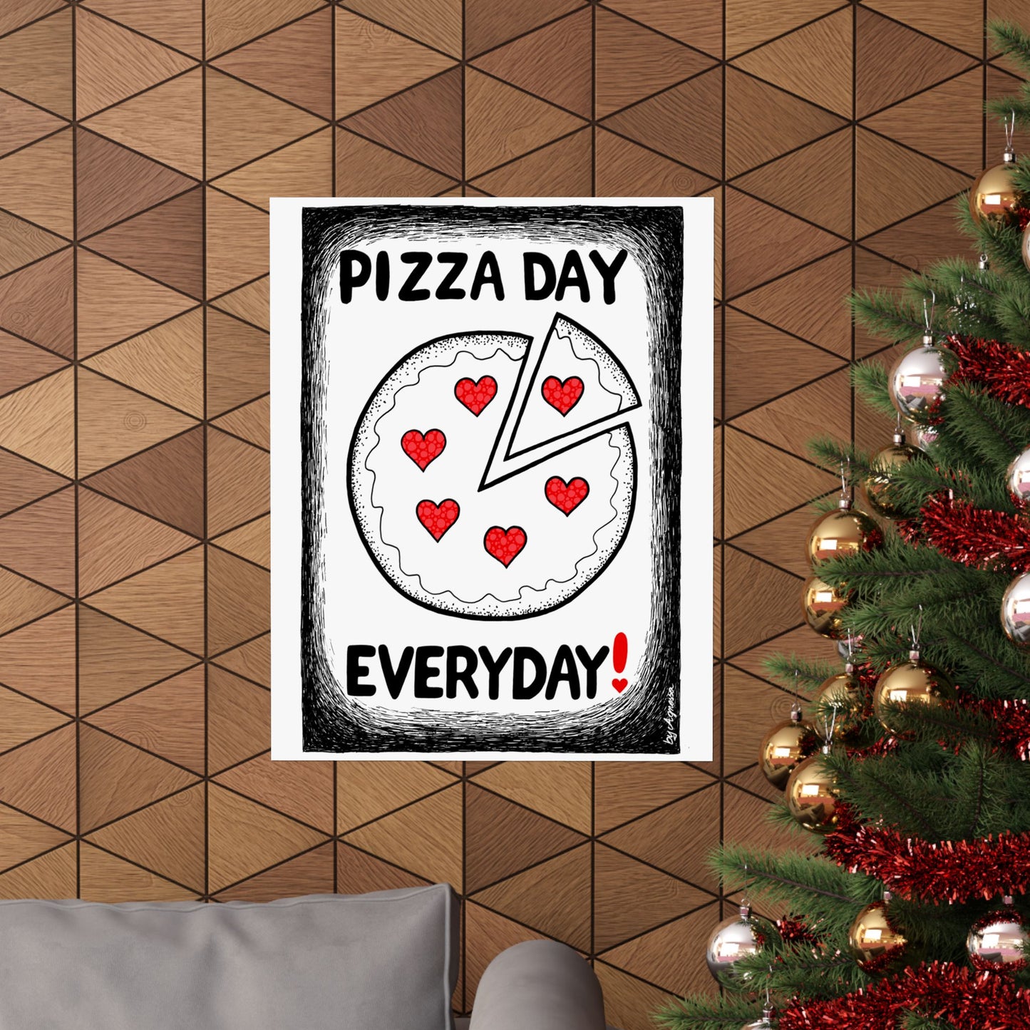 Pizza Art Matte Poster — Unique Vertical Print for Pizzerias & Pizza Lovers