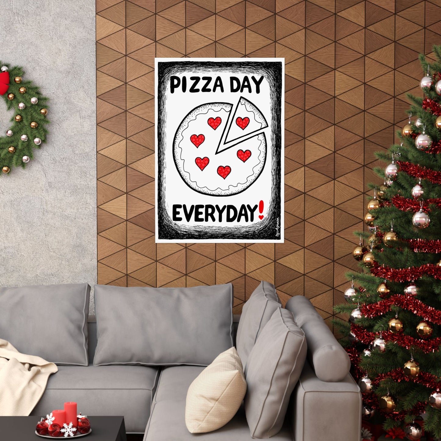 Pizza Art Matte Poster — Unique Vertical Print for Pizzerias & Pizza Lovers
