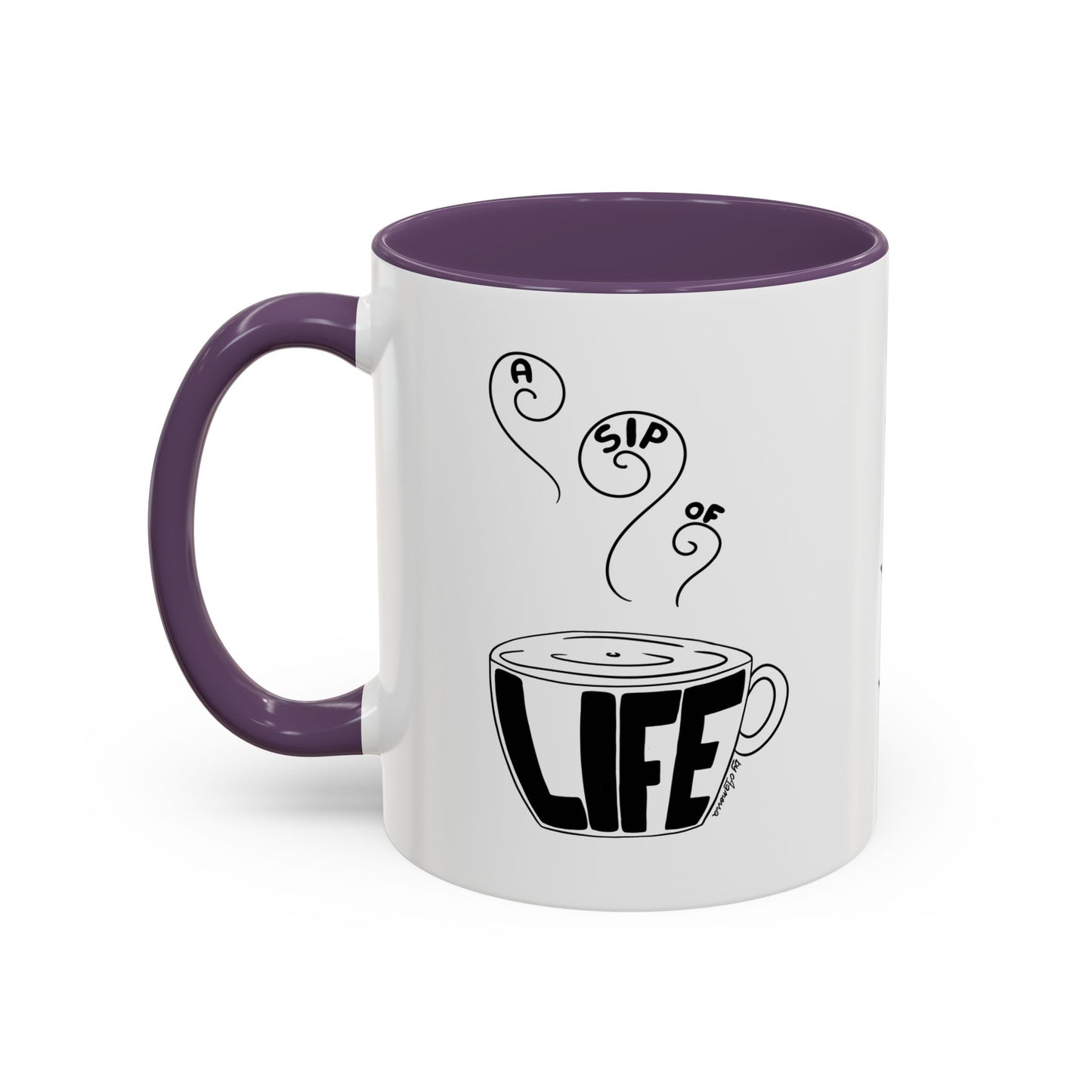 Inspirational Accent Coffee Mug – Enjoy a Sip of Life | 11 oz & 15 oz