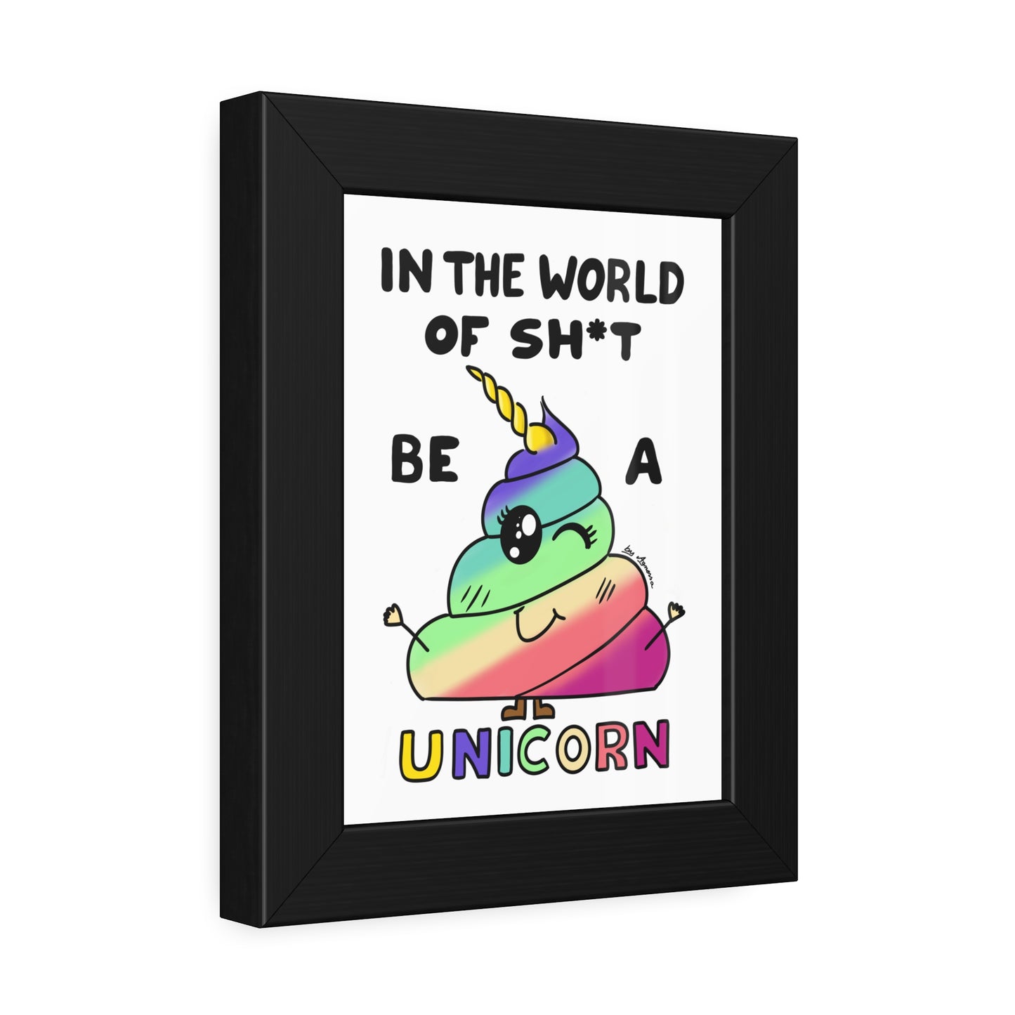 Funny Unicorn Poop Framed Poster
