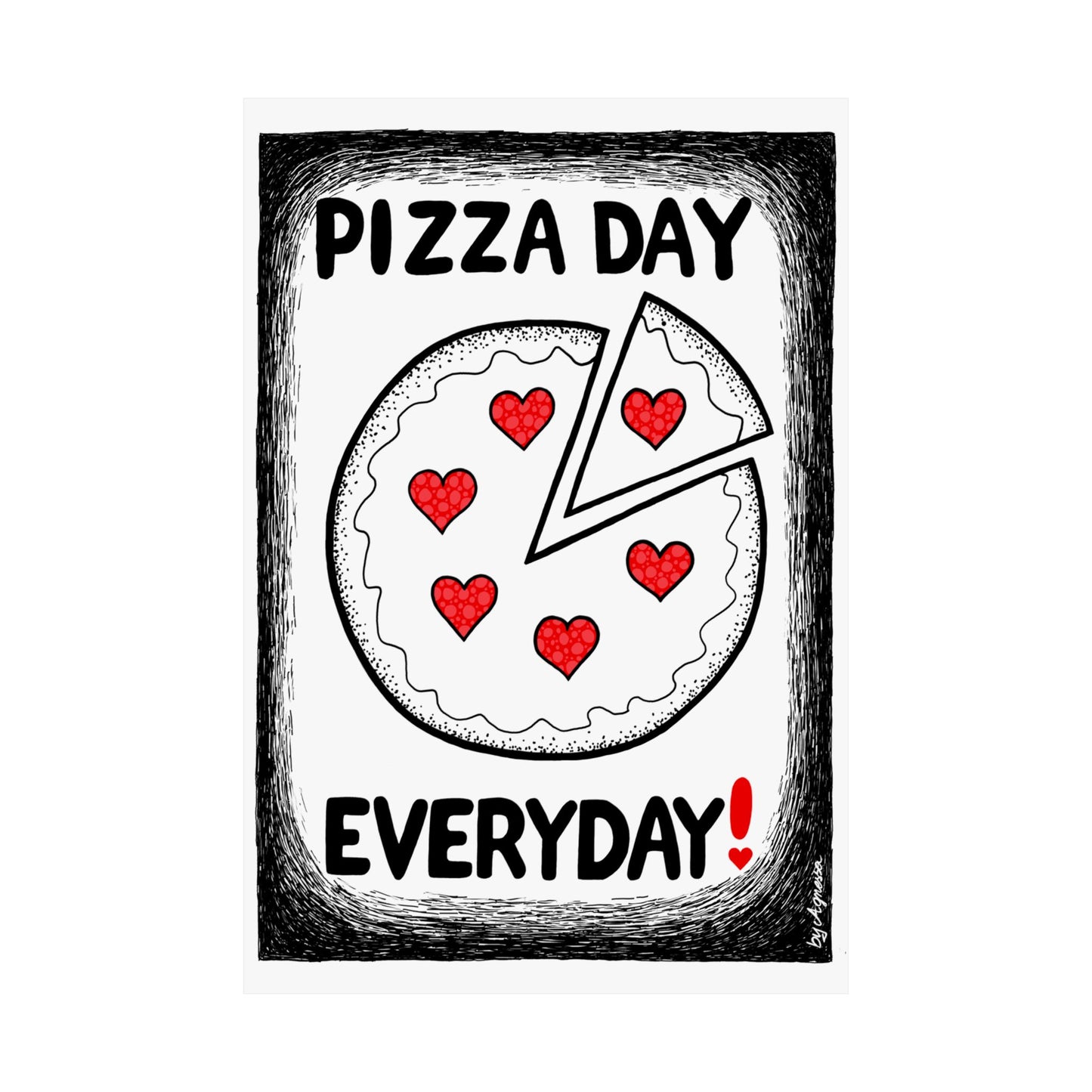 Pizza Art Matte Poster — Unique Vertical Print for Pizzerias & Pizza Lovers