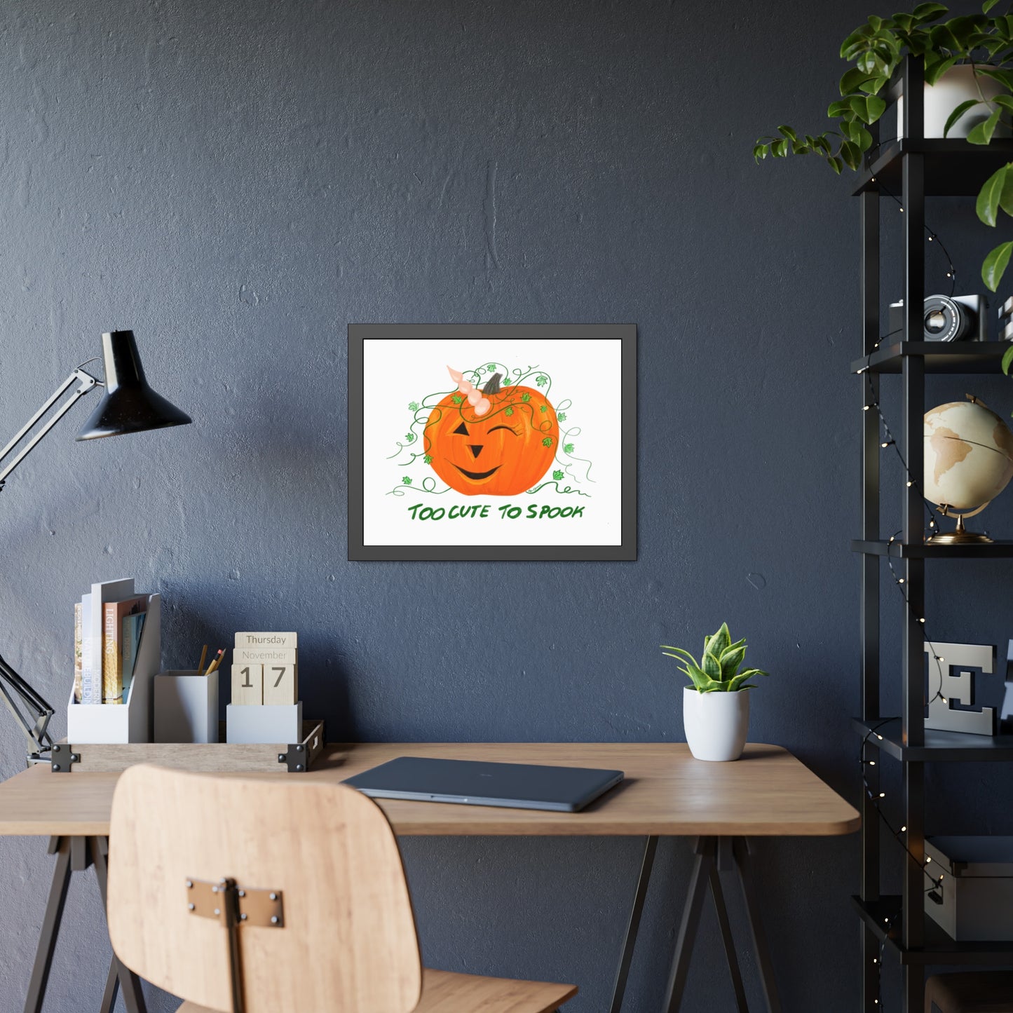 Halloween Pumpkin Framed Paper Posters