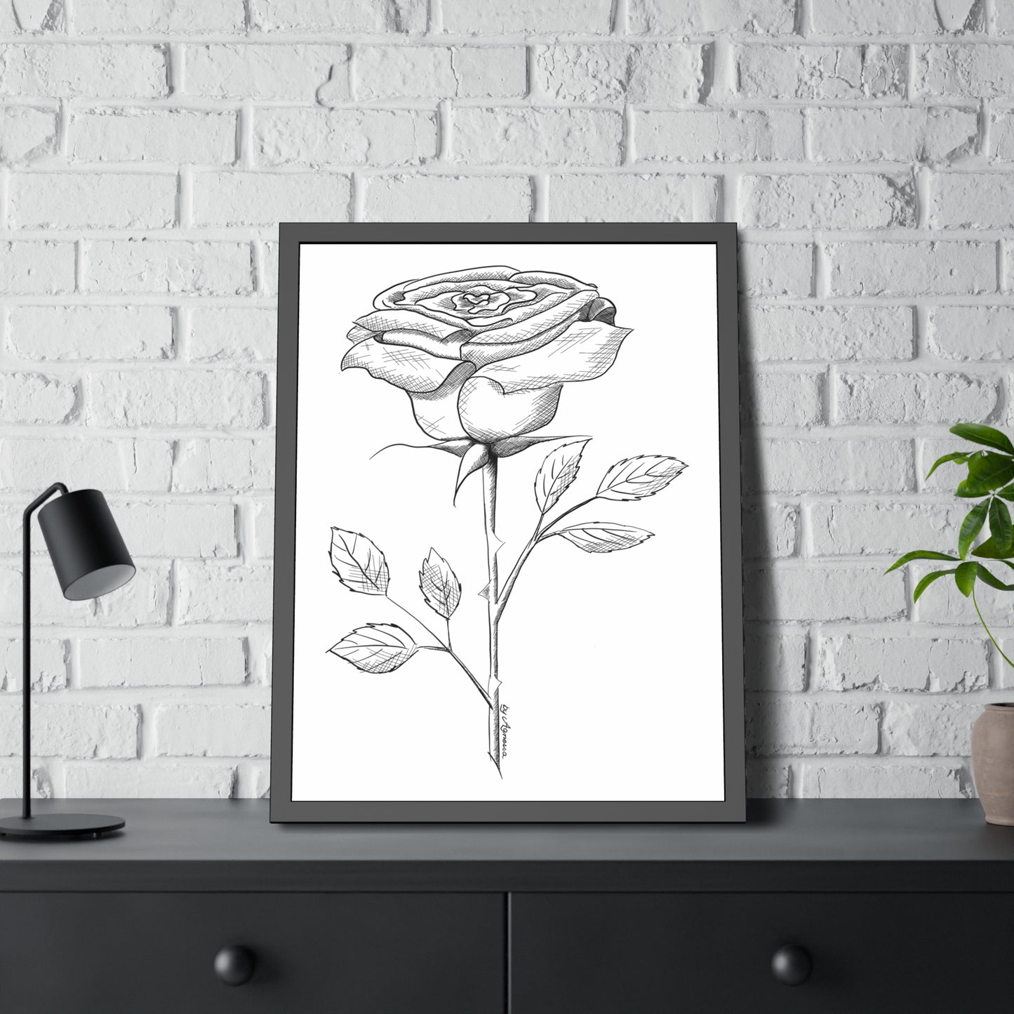 Framed Poster Rose Flower Art Print
