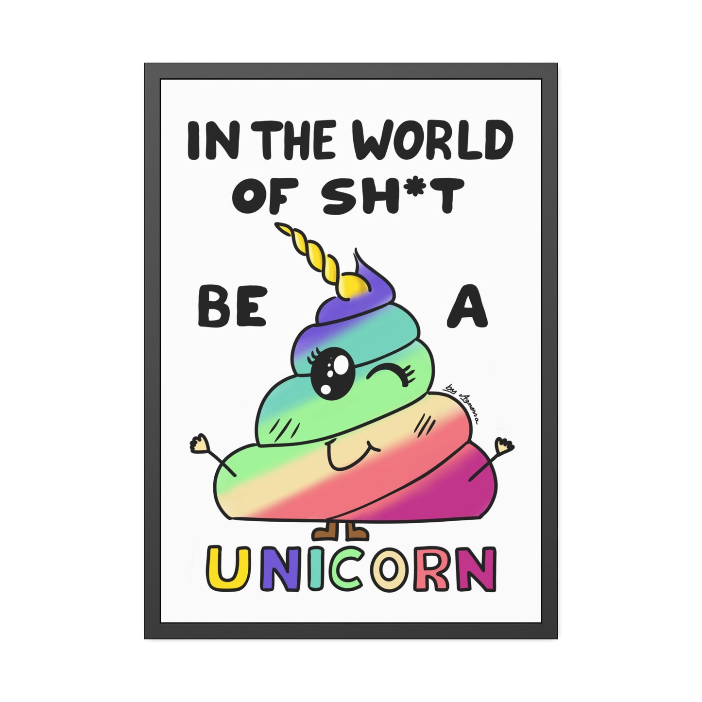 Funny Unicorn Poop Framed Poster