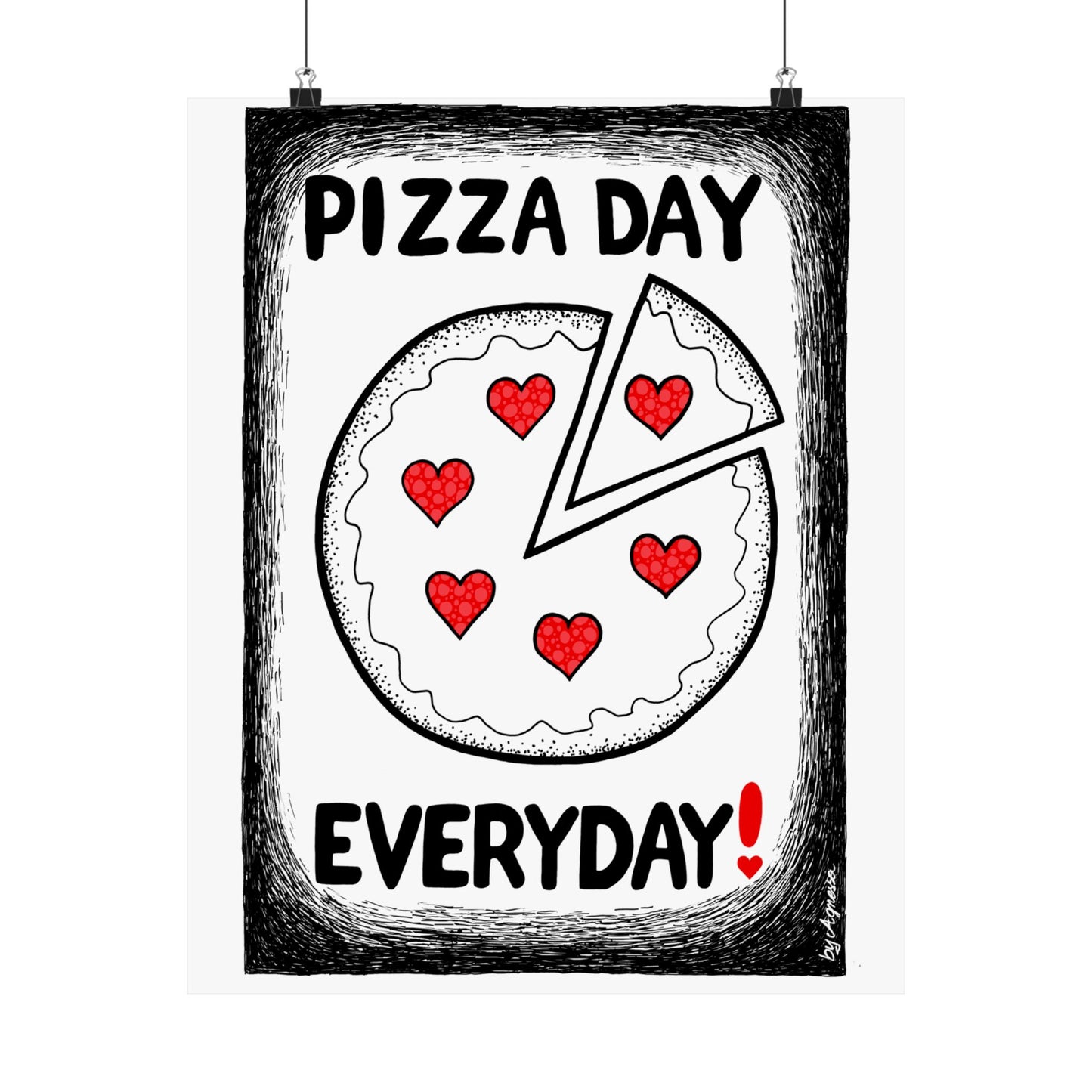 Pizza Art Matte Poster — Unique Vertical Print for Pizzerias & Pizza Lovers