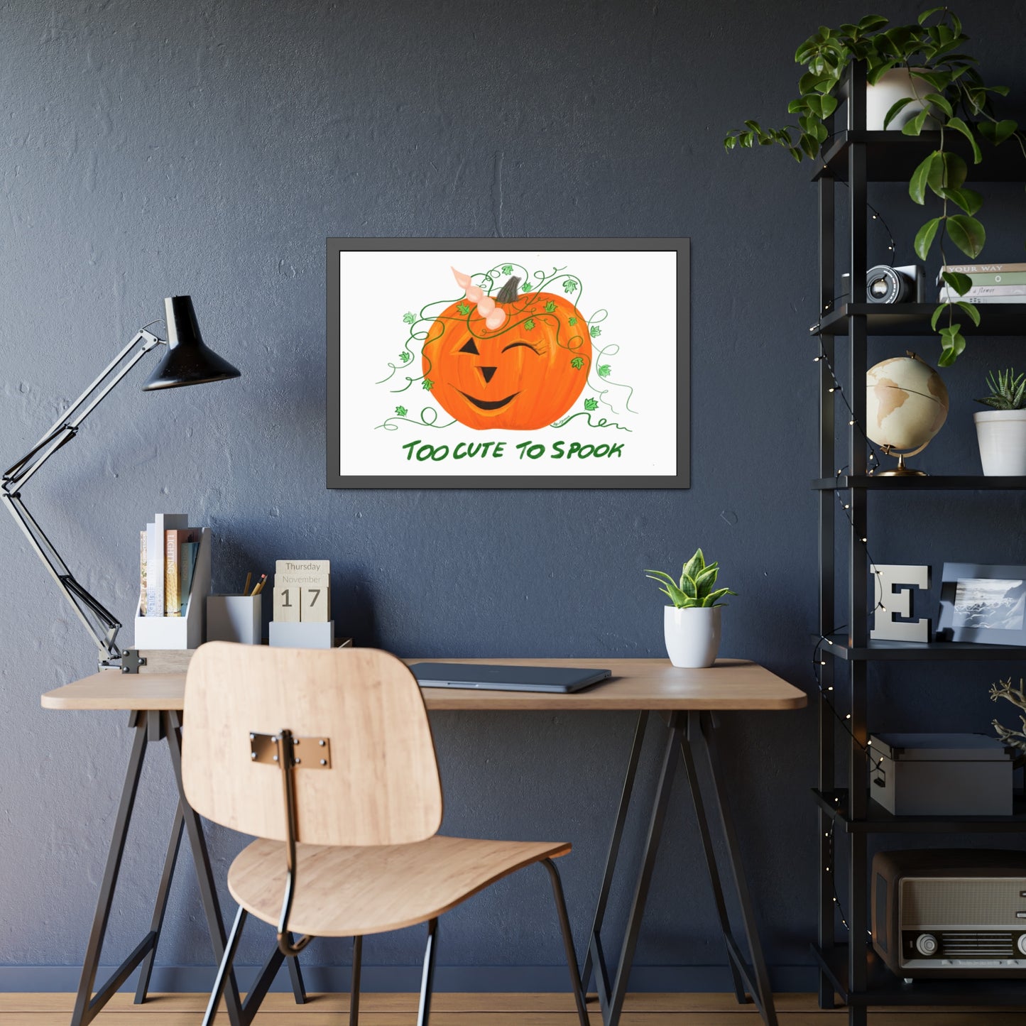 Halloween Pumpkin Framed Paper Posters