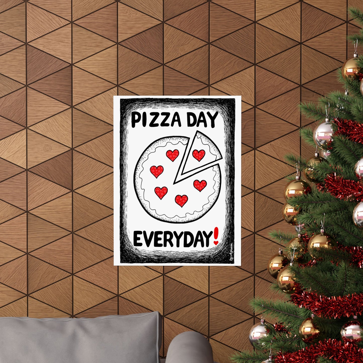 Pizza Art Matte Poster — Unique Vertical Print for Pizzerias & Pizza Lovers