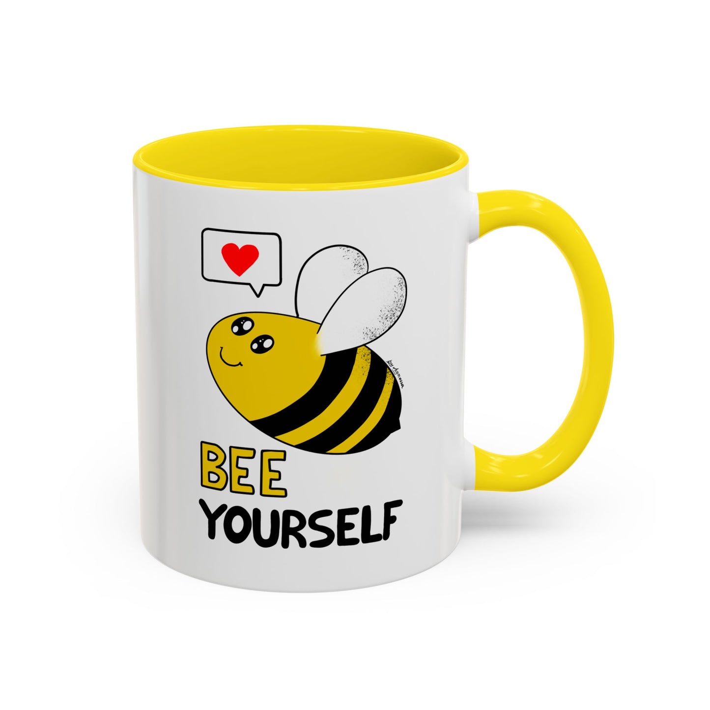 Bee Yourself Cute Kawaii Coffee Mug — 11/15oz Accent Mug, Adorable Bee Gift