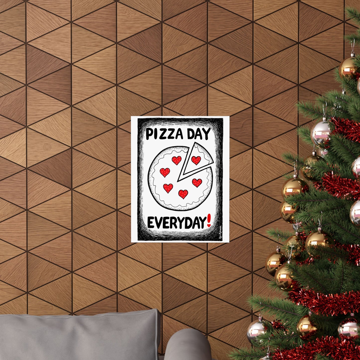 Pizza Art Matte Poster — Unique Vertical Print for Pizzerias & Pizza Lovers