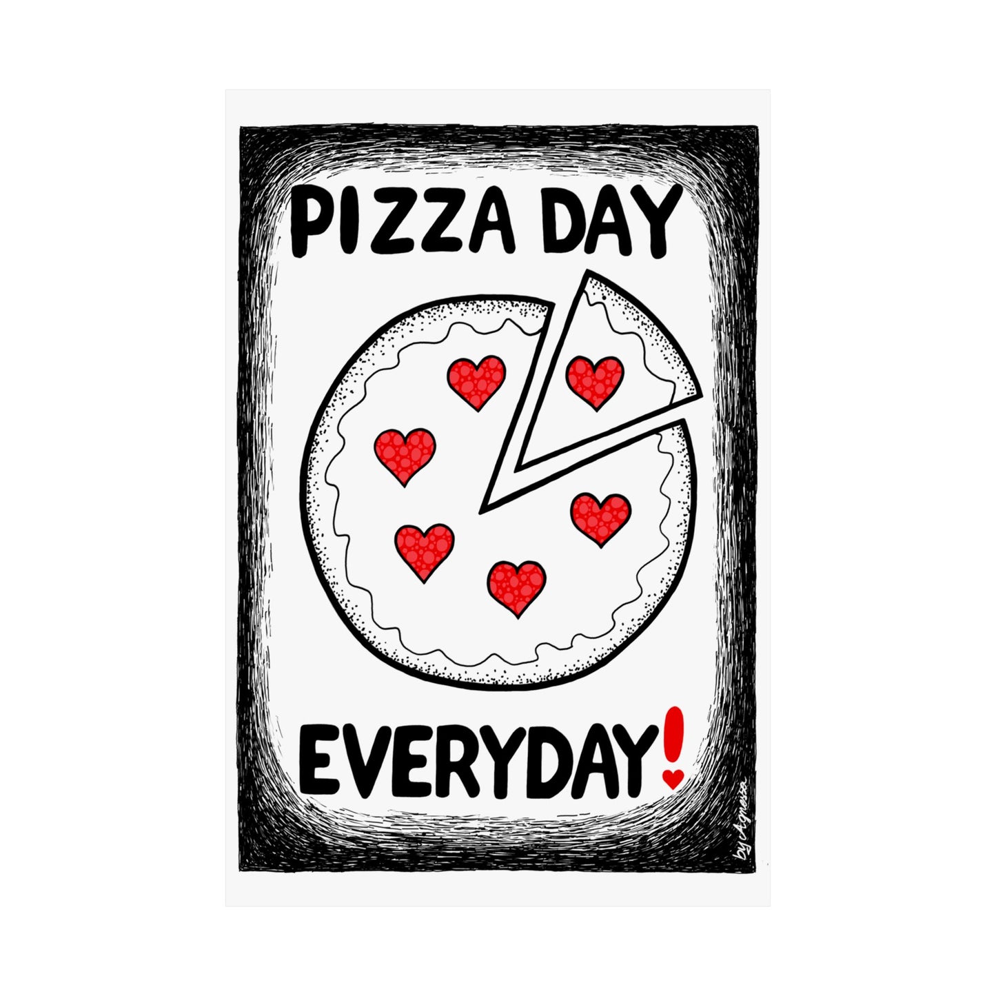 Pizza Art Matte Poster — Unique Vertical Print for Pizzerias & Pizza Lovers