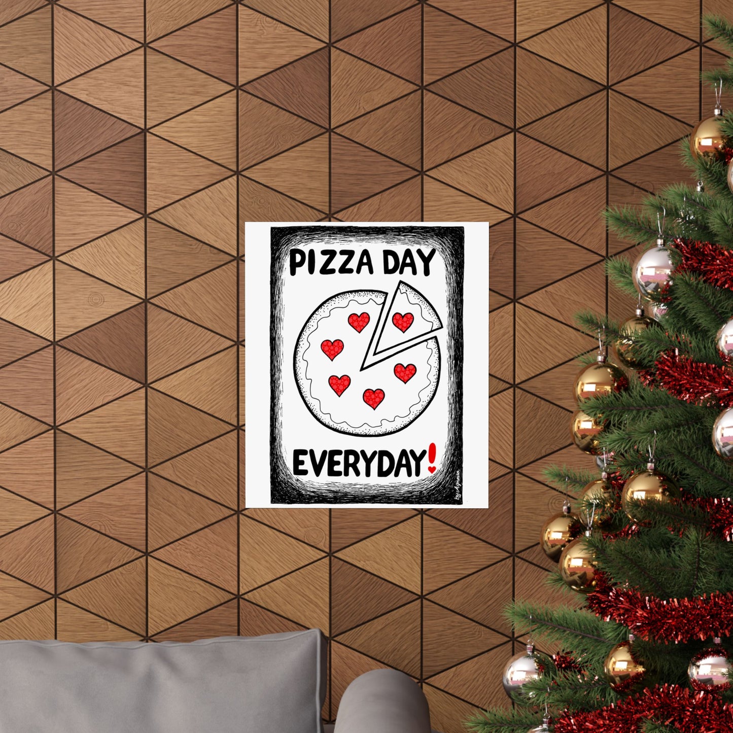 Pizza Art Matte Poster — Unique Vertical Print for Pizzerias & Pizza Lovers