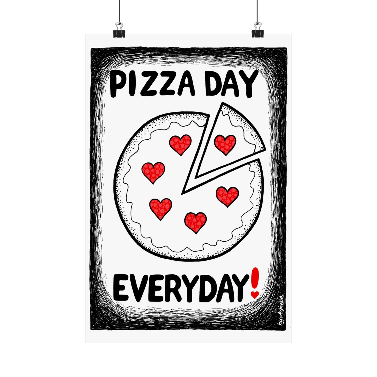 Pizza Art Matte Poster — Unique Vertical Print for Pizzerias & Pizza Lovers