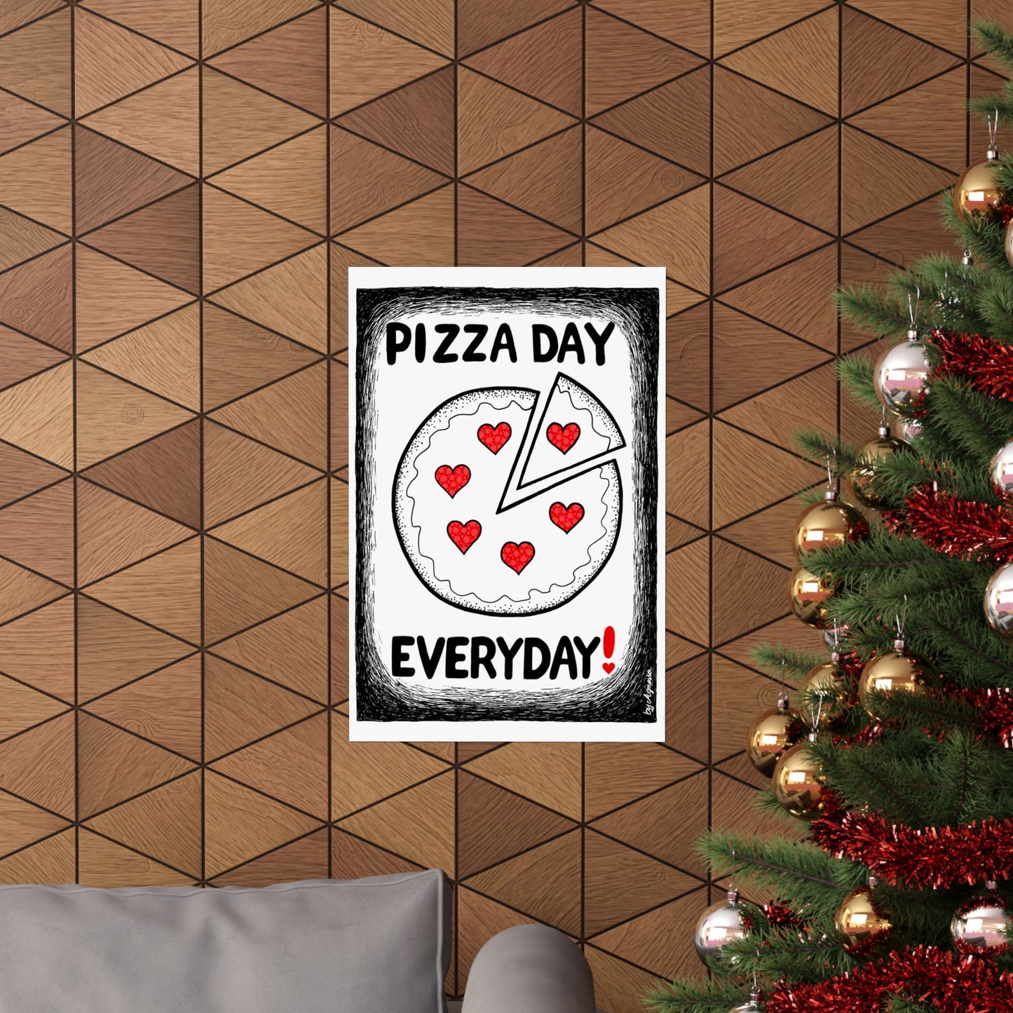 Pizza Art Matte Poster — Unique Vertical Print for Pizzerias & Pizza Lovers