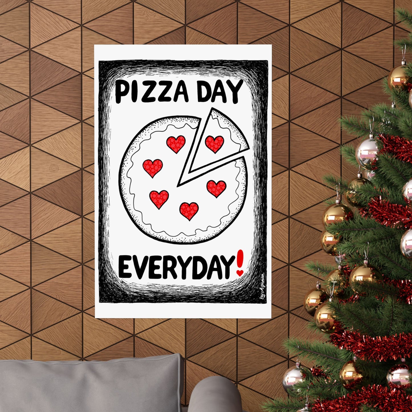 Pizza Art Matte Poster — Unique Vertical Print for Pizzerias & Pizza Lovers