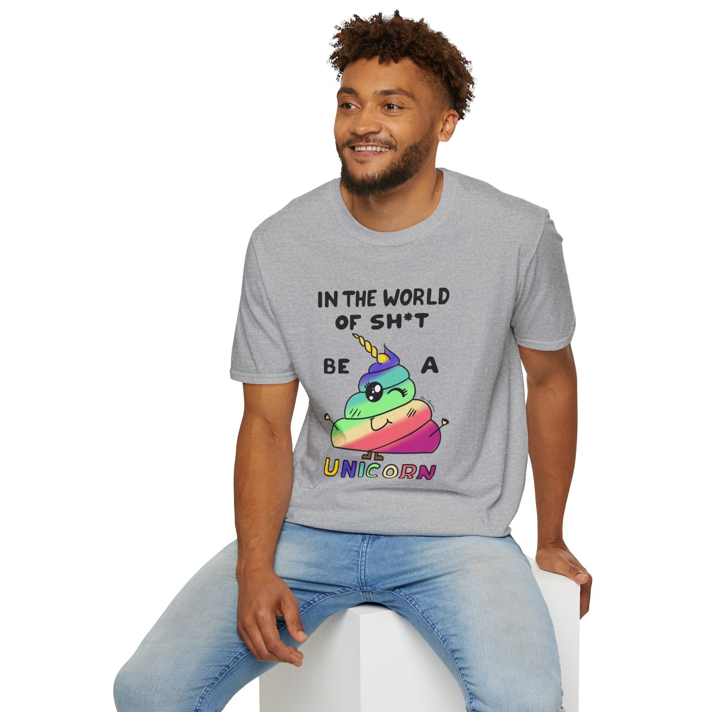 Funny Unicorn Poop Rainbow T-Shirt — Cute Novelty Graphic Tee