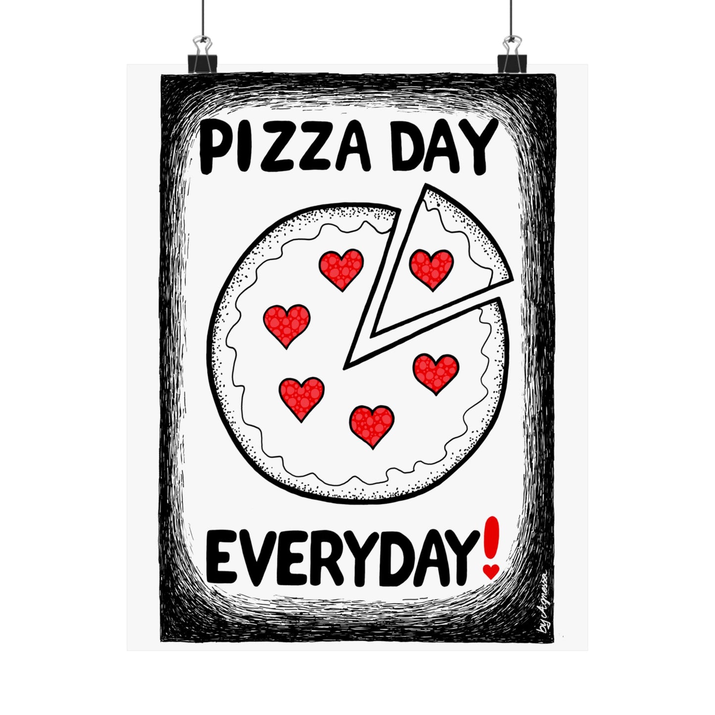 Pizza Art Matte Poster — Unique Vertical Print for Pizzerias & Pizza Lovers