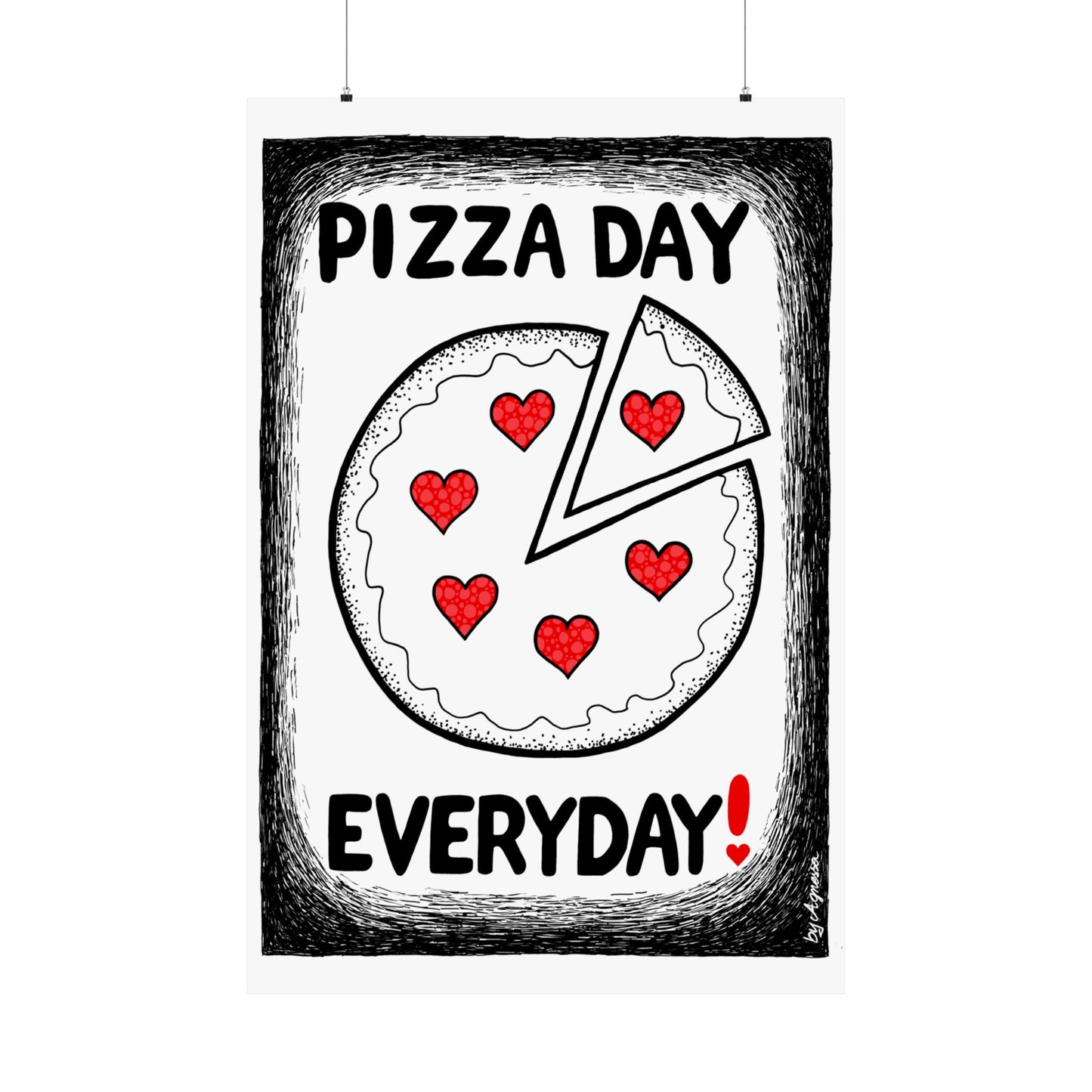 Pizza Art Matte Poster — Unique Vertical Print for Pizzerias & Pizza Lovers