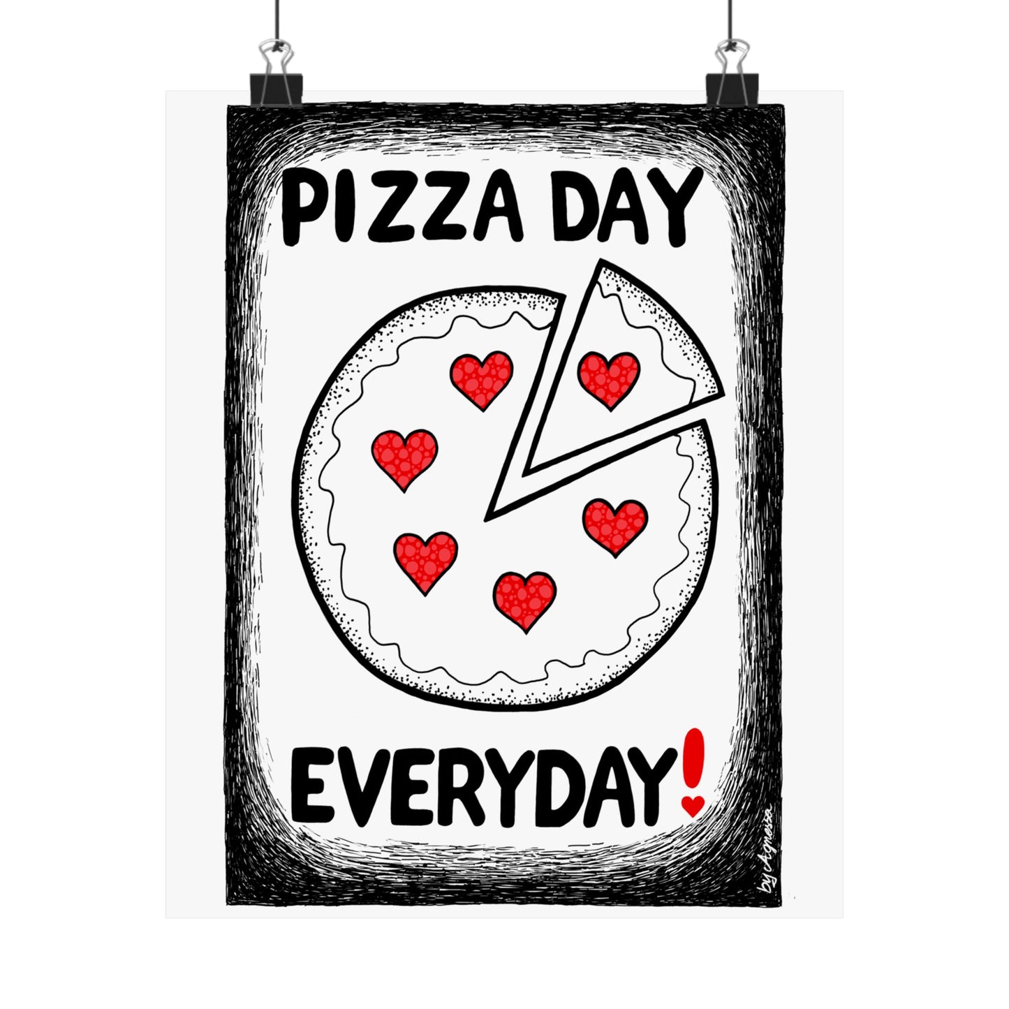 Pizza Art Matte Poster — Unique Vertical Print for Pizzerias & Pizza Lovers