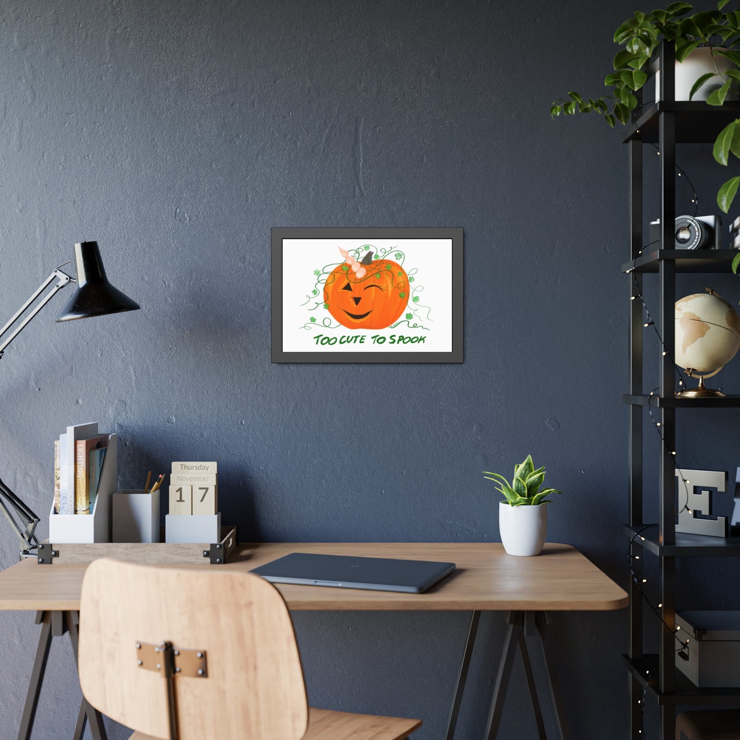 Halloween Pumpkin Framed Paper Posters
