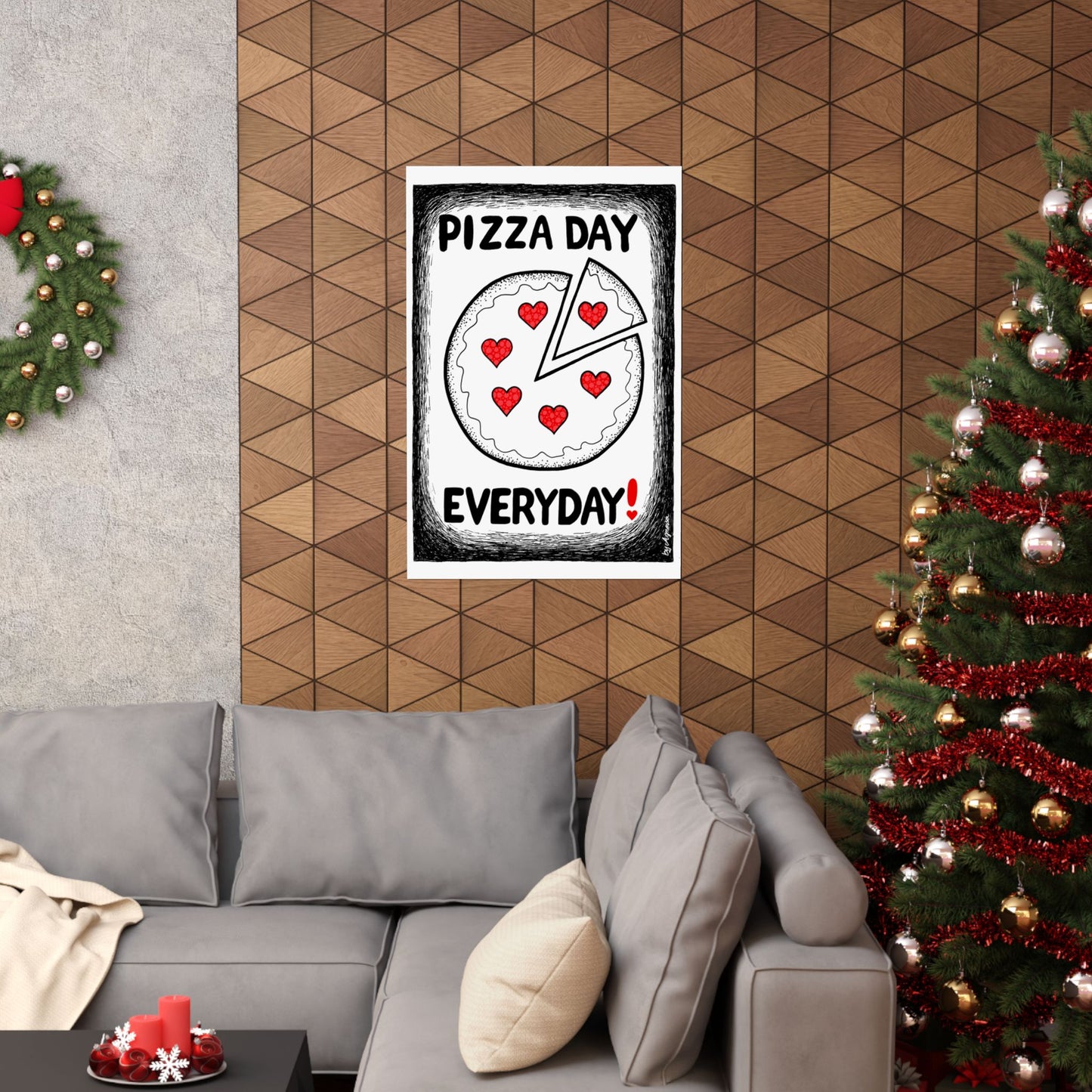 Pizza Art Matte Poster — Unique Vertical Print for Pizzerias & Pizza Lovers