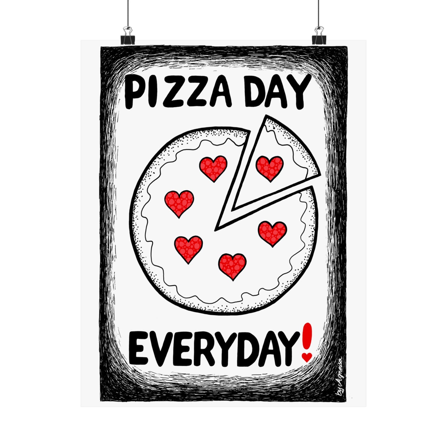 Pizza Art Matte Poster — Unique Vertical Print for Pizzerias & Pizza Lovers