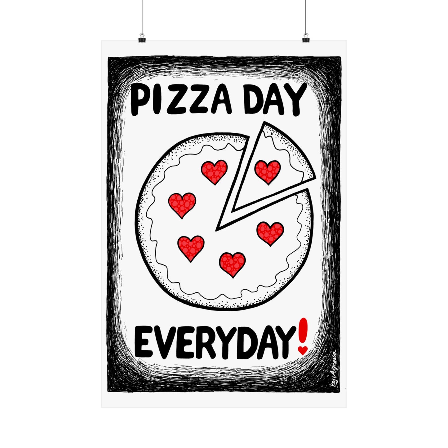 Pizza Art Matte Poster — Unique Vertical Print for Pizzerias & Pizza Lovers