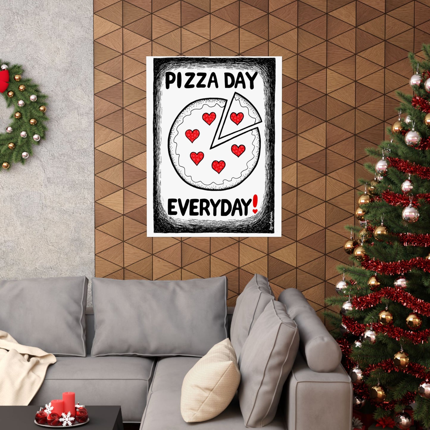 Pizza Art Matte Poster — Unique Vertical Print for Pizzerias & Pizza Lovers