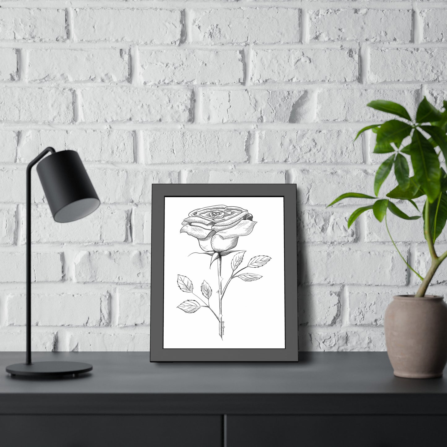 Framed Poster Rose Flower Art Print