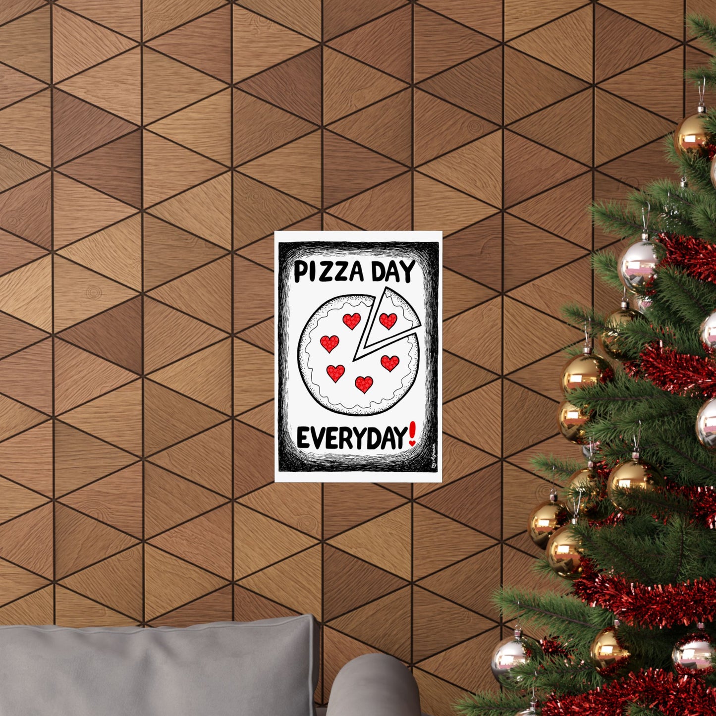 Pizza Art Matte Poster — Unique Vertical Print for Pizzerias & Pizza Lovers