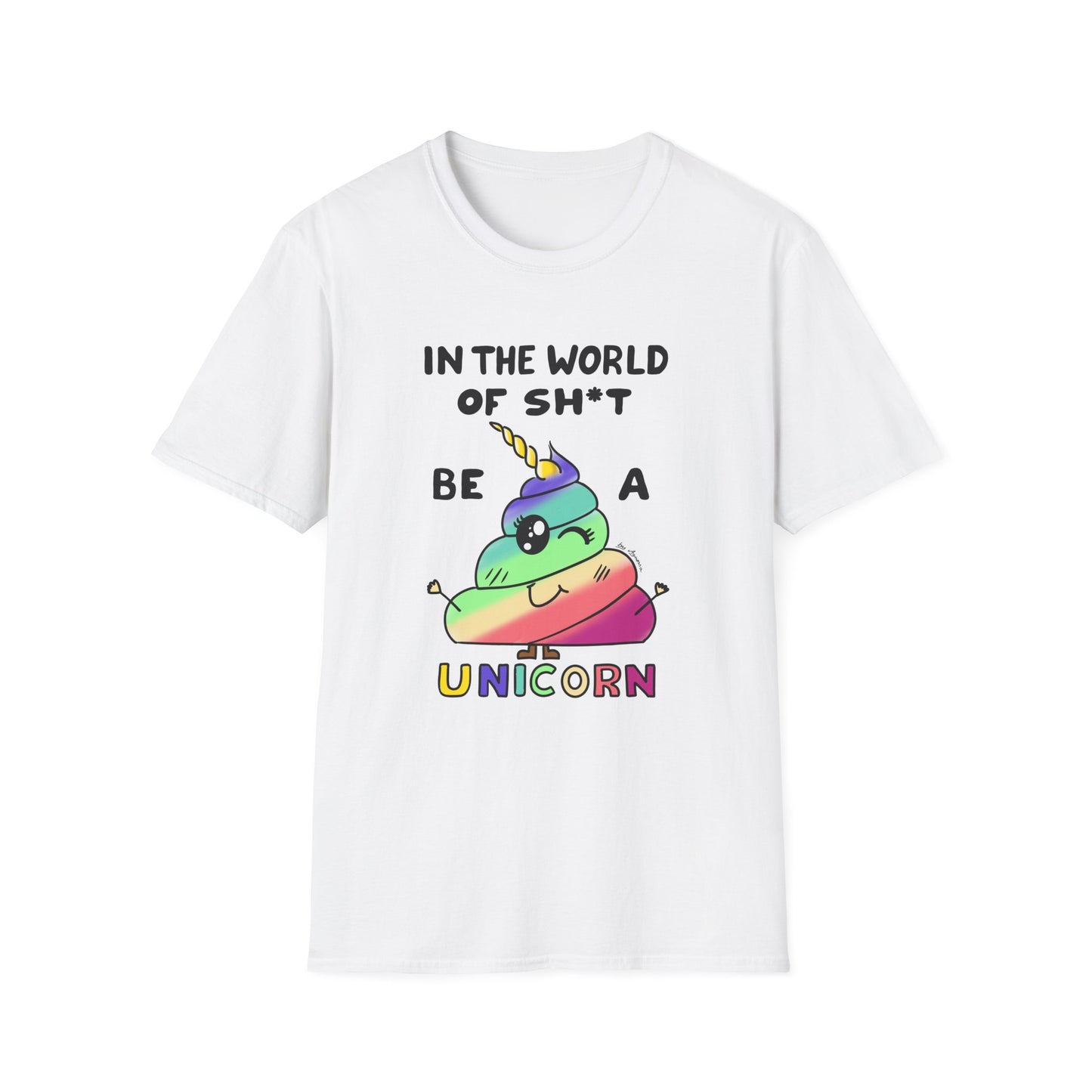 Funny Unicorn Poop Rainbow T-Shirt — Cute Novelty Graphic Tee