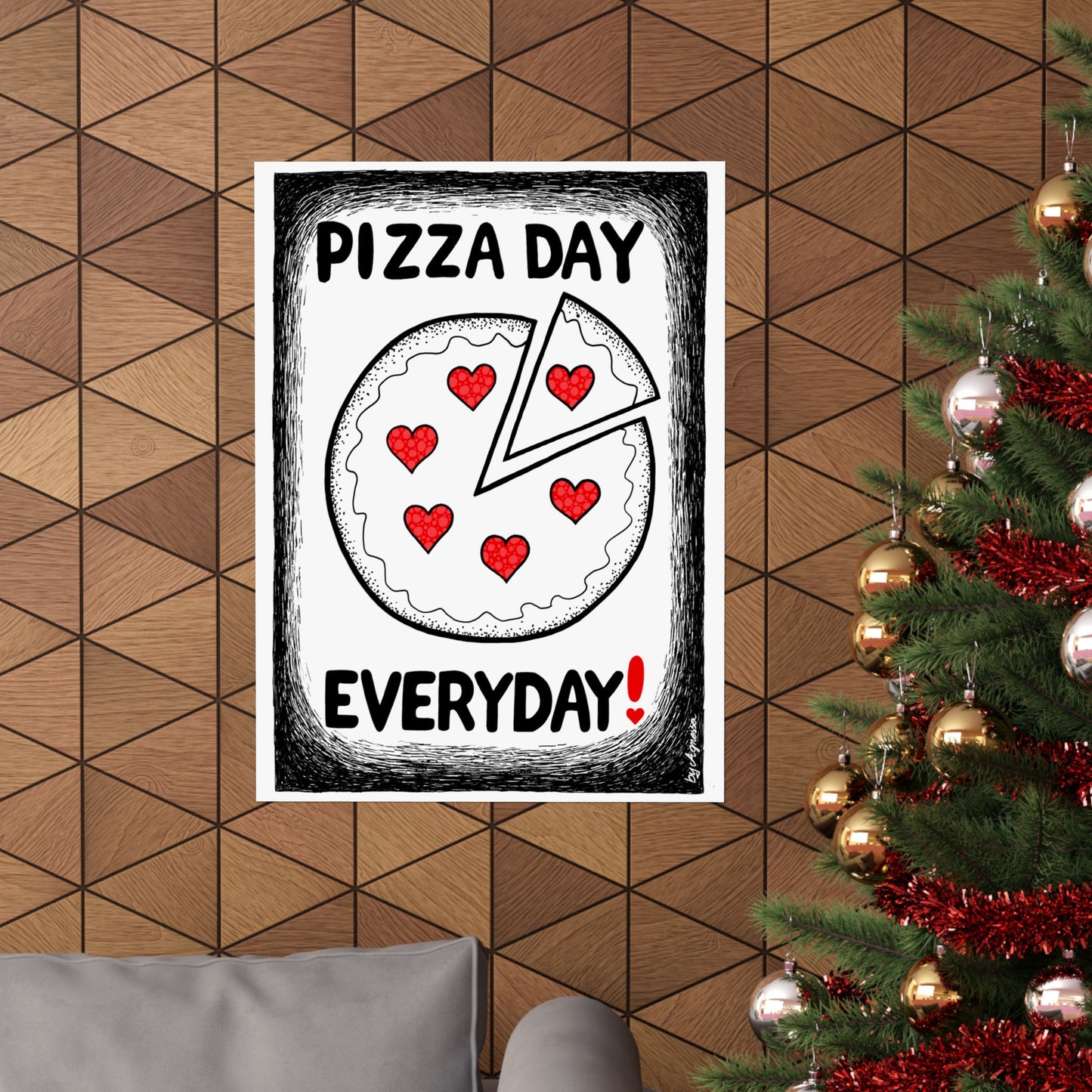 Pizza Art Matte Poster — Unique Vertical Print for Pizzerias & Pizza Lovers