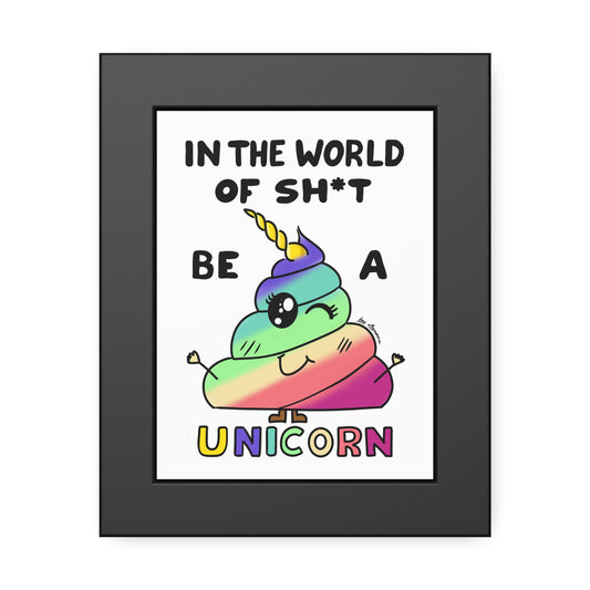 Funny Unicorn Poop Framed Poster