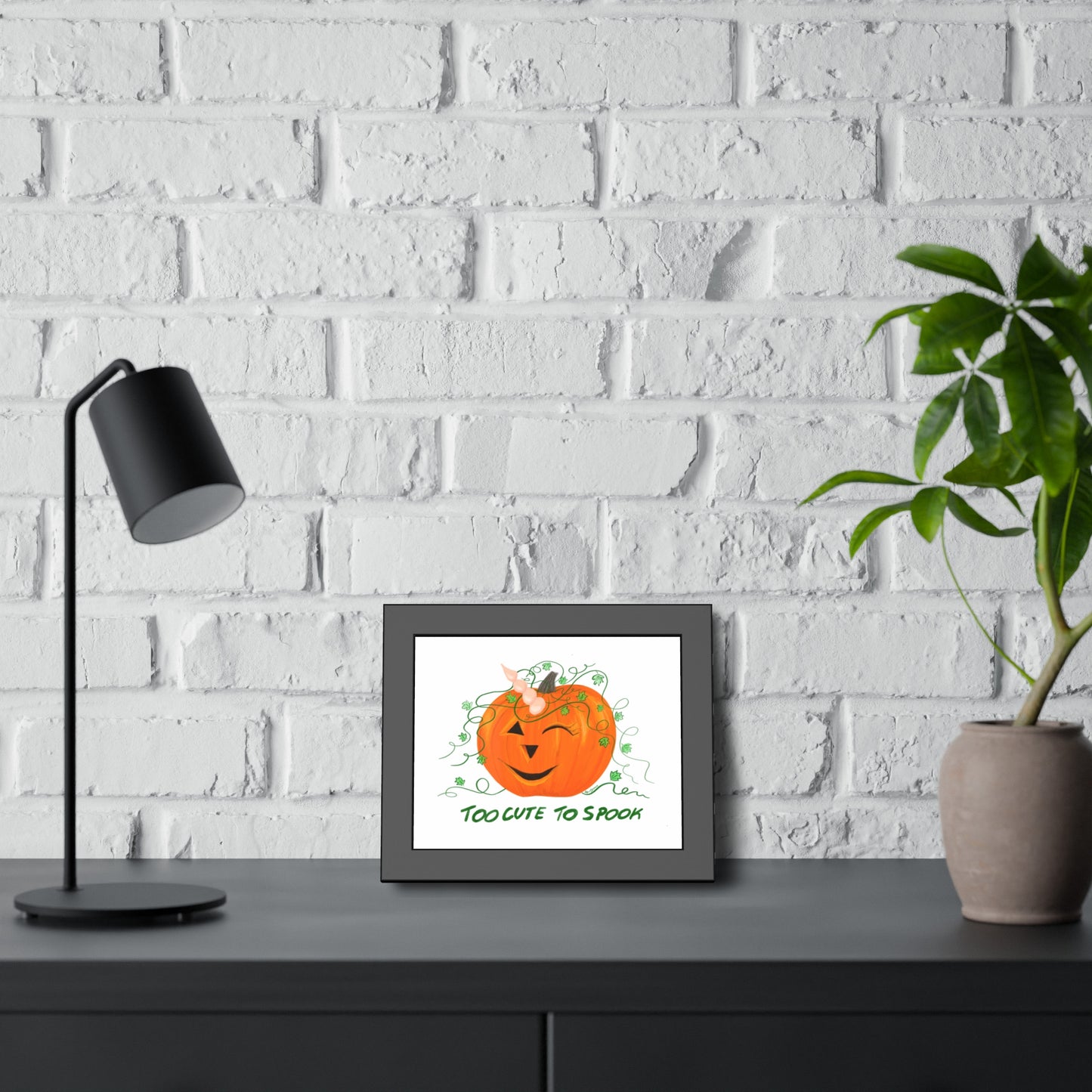 Halloween Pumpkin Framed Paper Posters