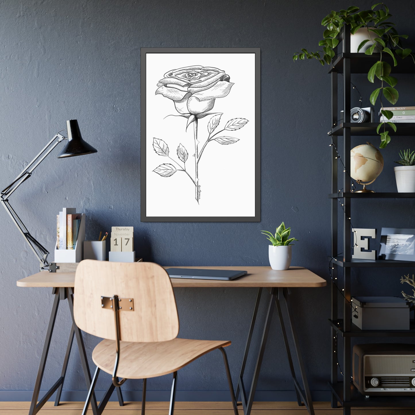 Framed Poster Rose Flower Art Print