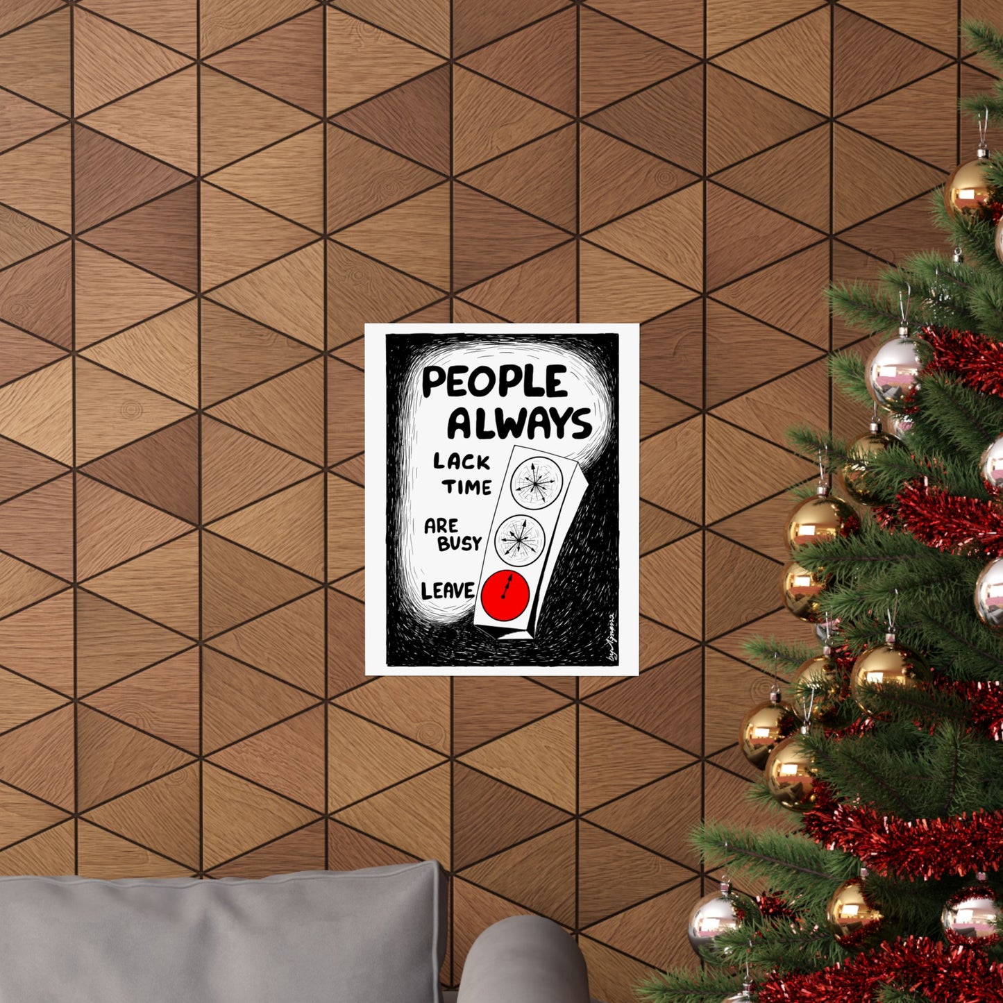 Matte Vertical Poster — "People Always" Original Art Poster (No AI)