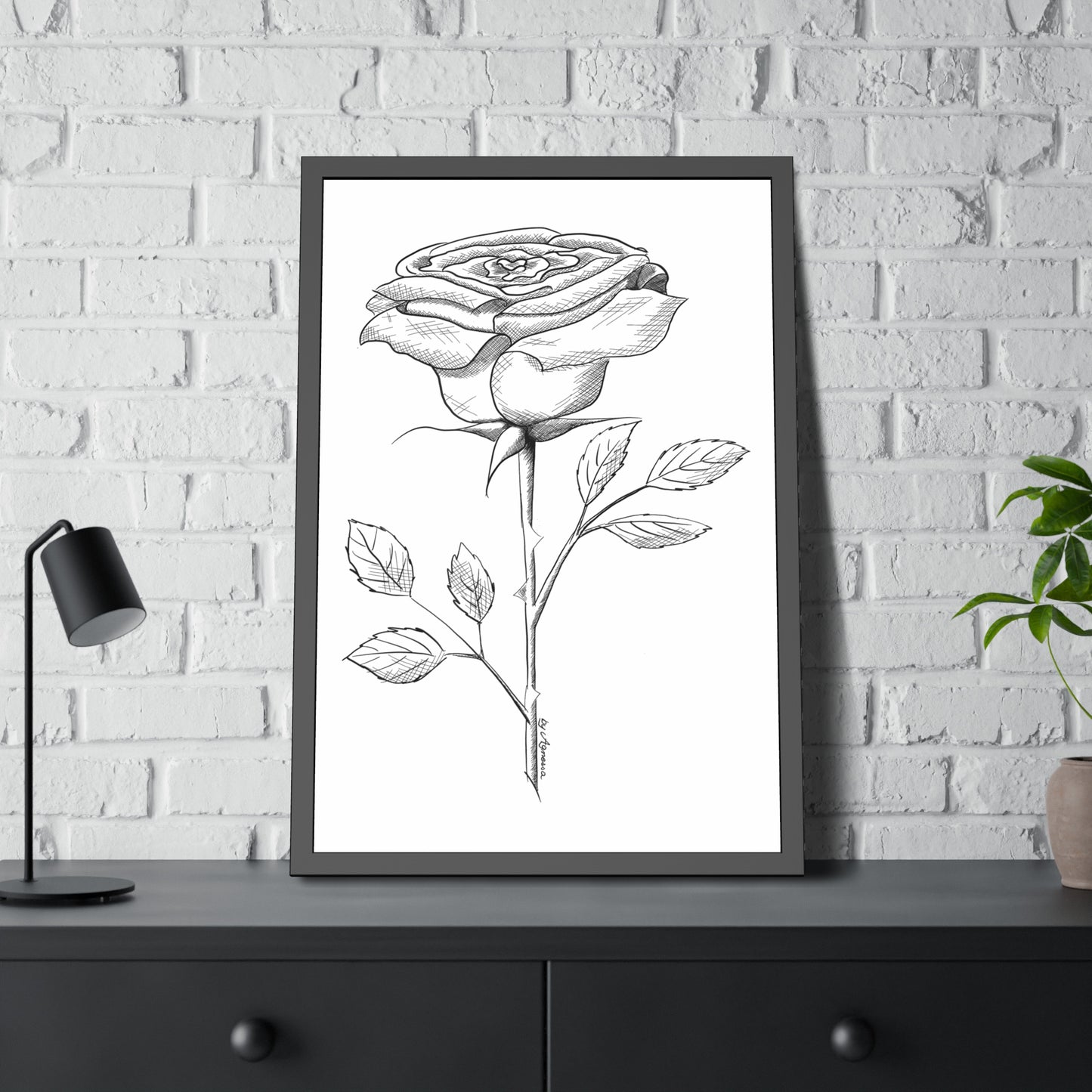 Framed Poster Rose Flower Art Print