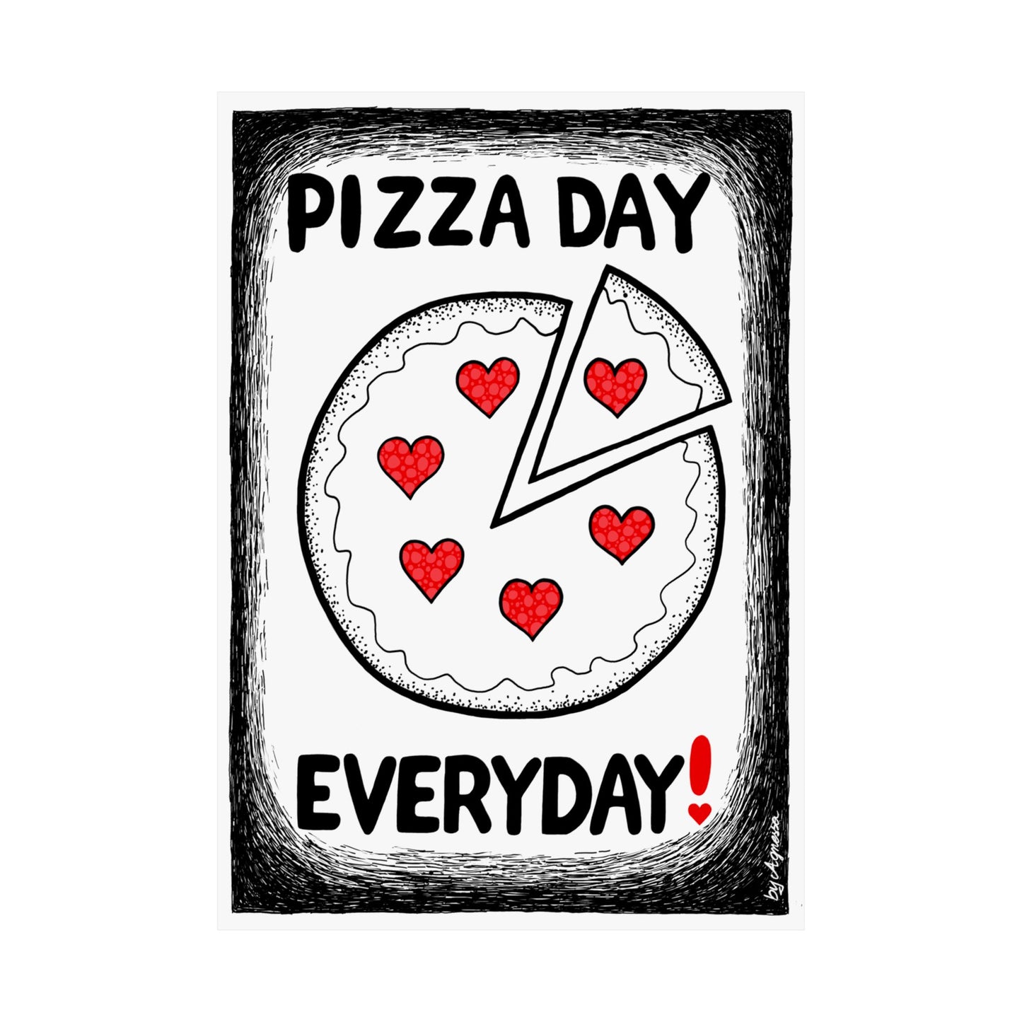 Pizza Art Matte Poster — Unique Vertical Print for Pizzerias & Pizza Lovers