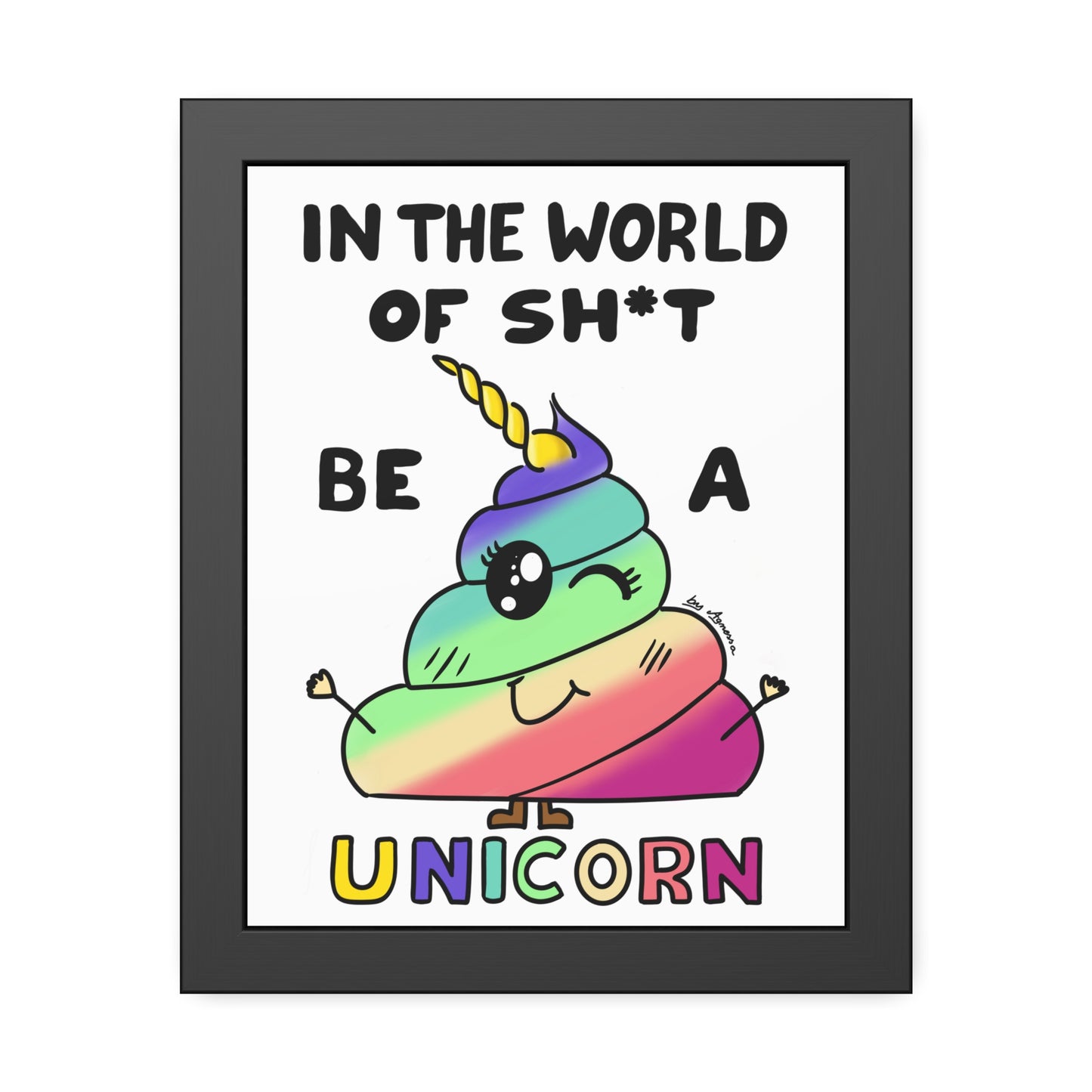 Funny Unicorn Poop Framed Poster